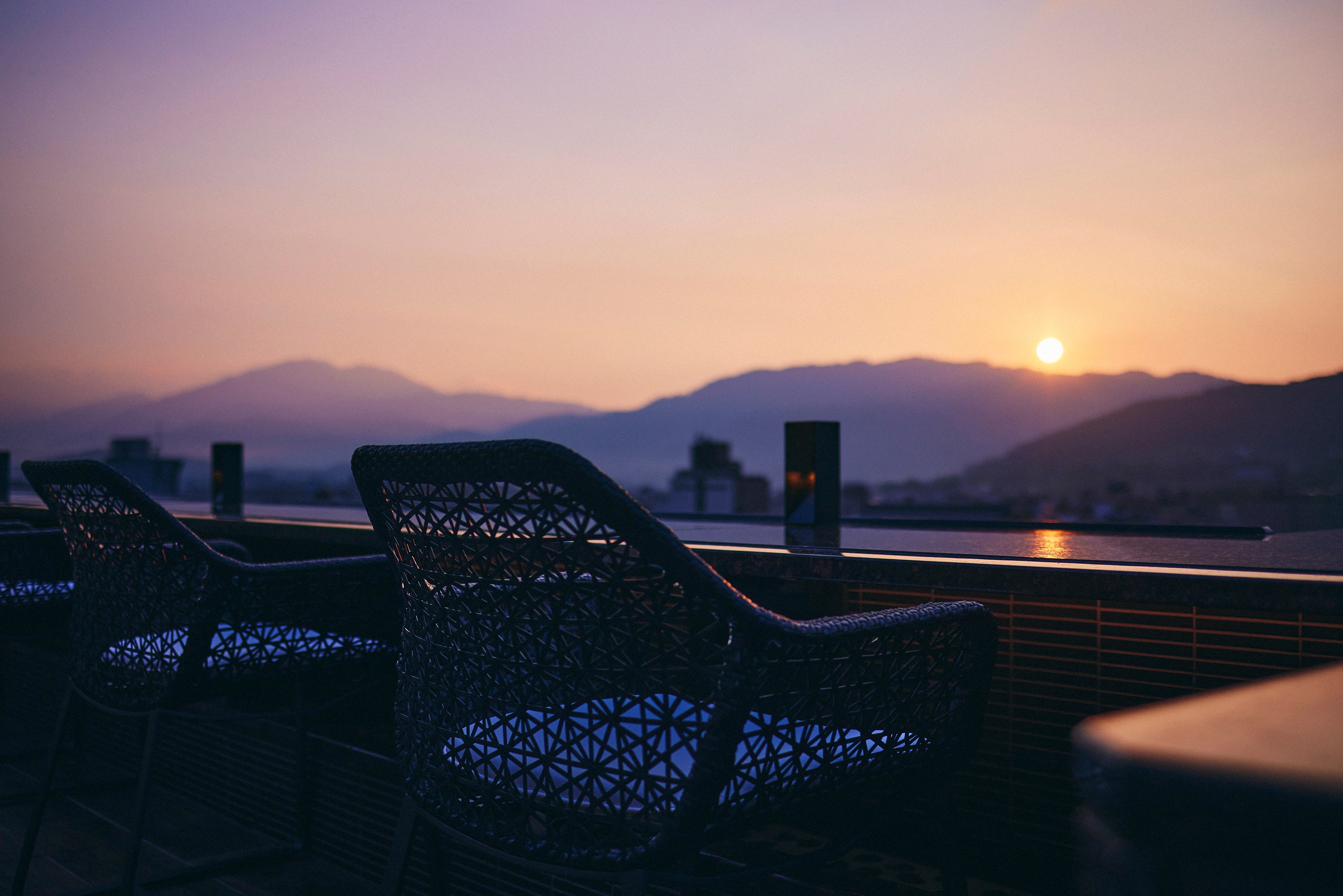 Sunrise from the rooftop terrace