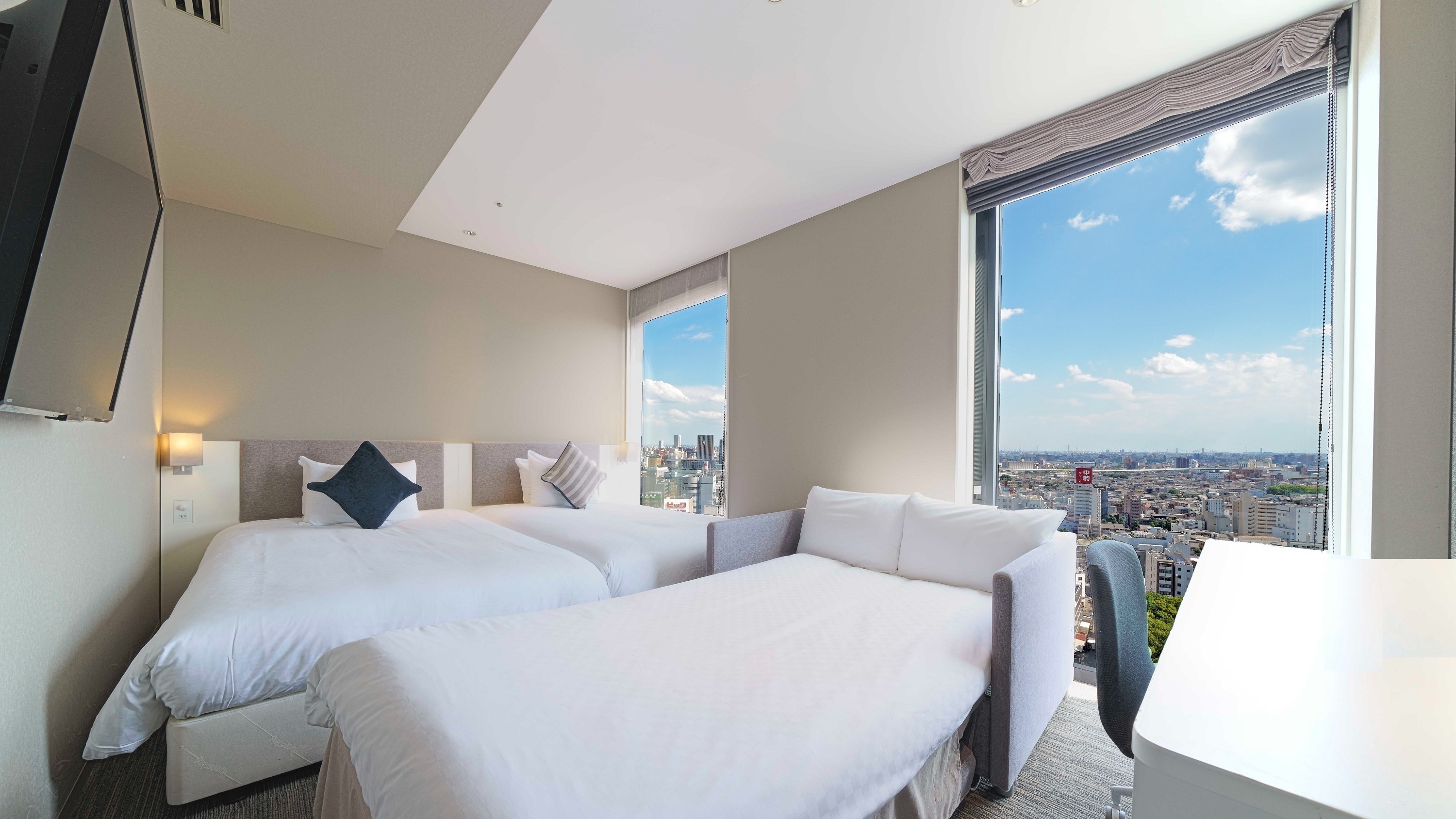 Tempat tidur twin + sofa sedang dengan 24㎡