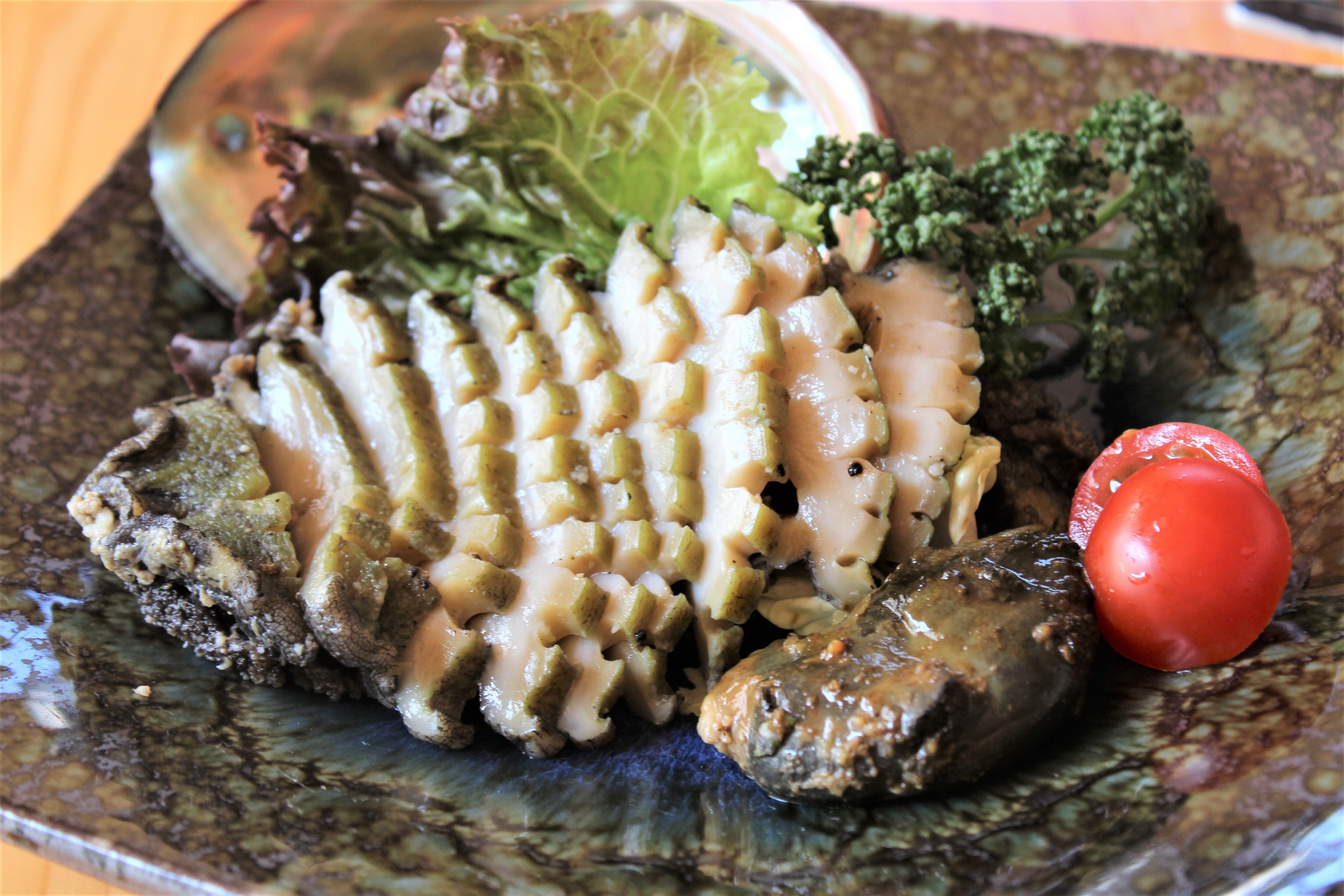 Natural black abalone steak