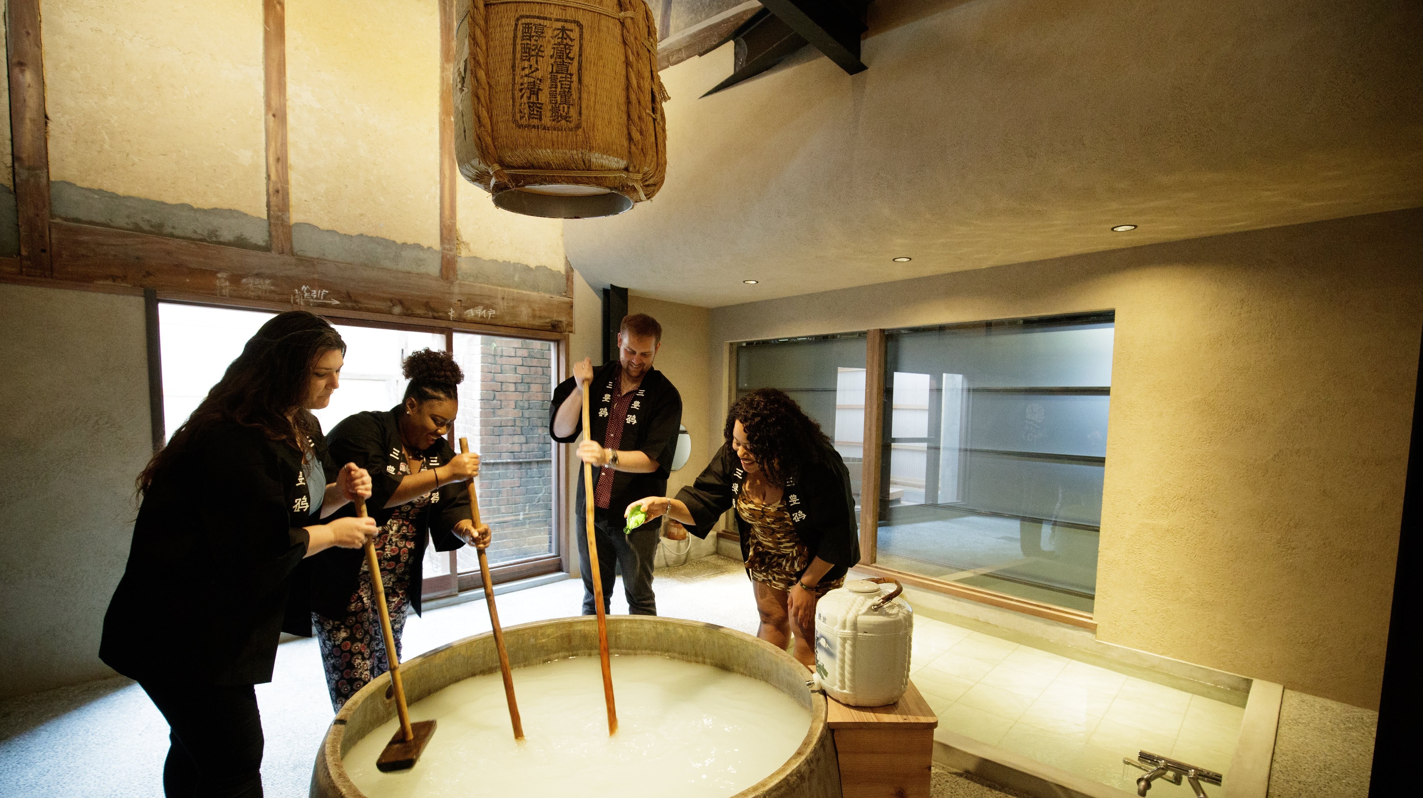 Stir in some bath salts made from sake lees!