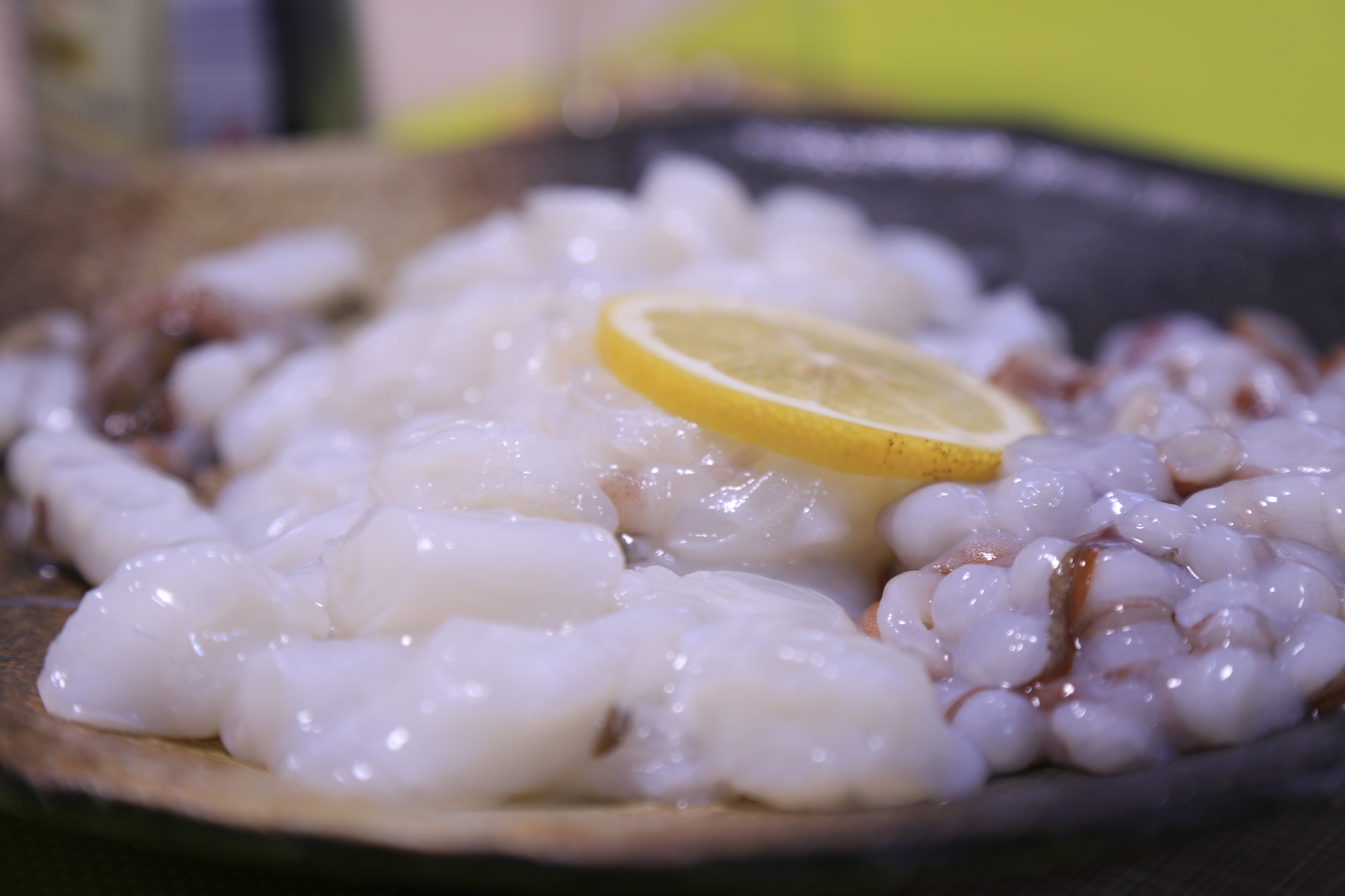 Raw octopus sashimi