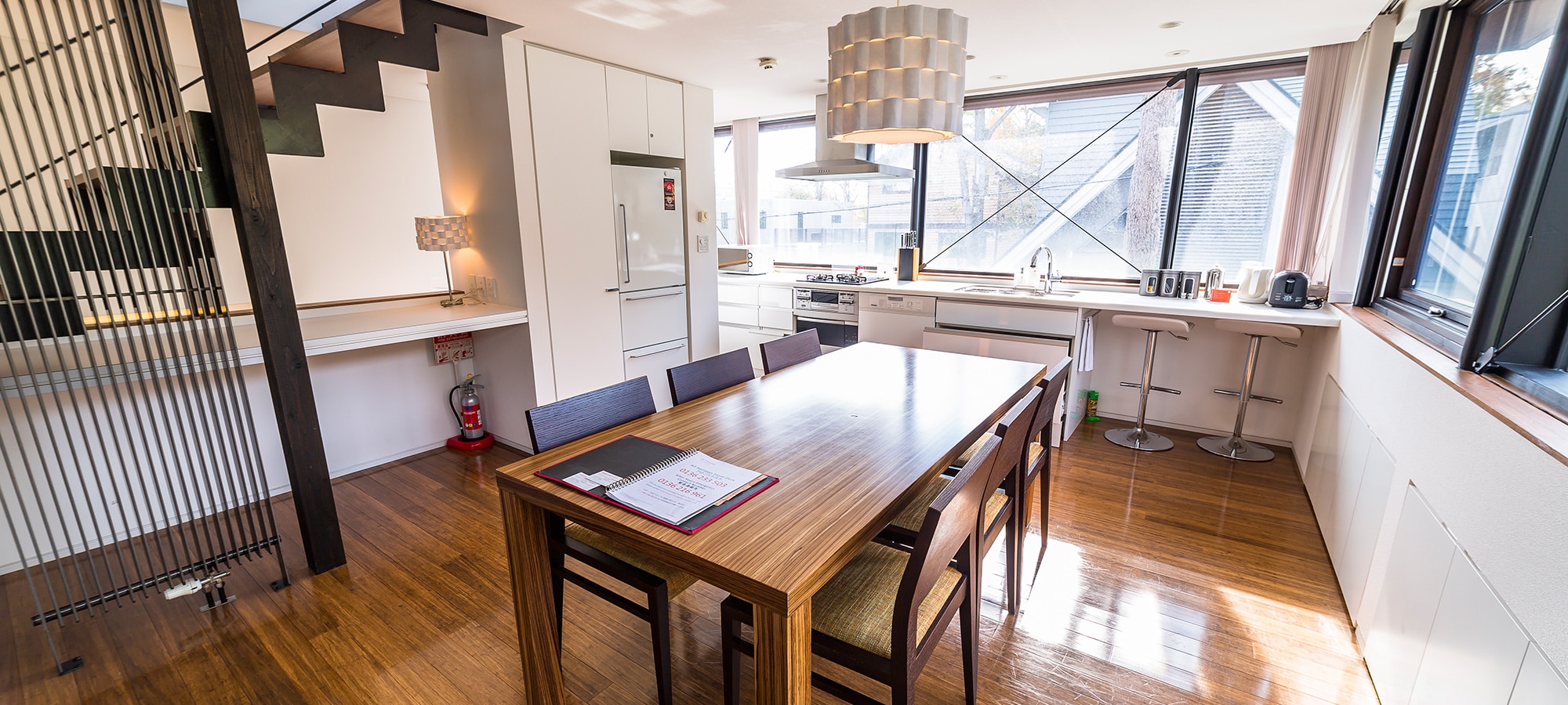 Dining room with plenty of natural light