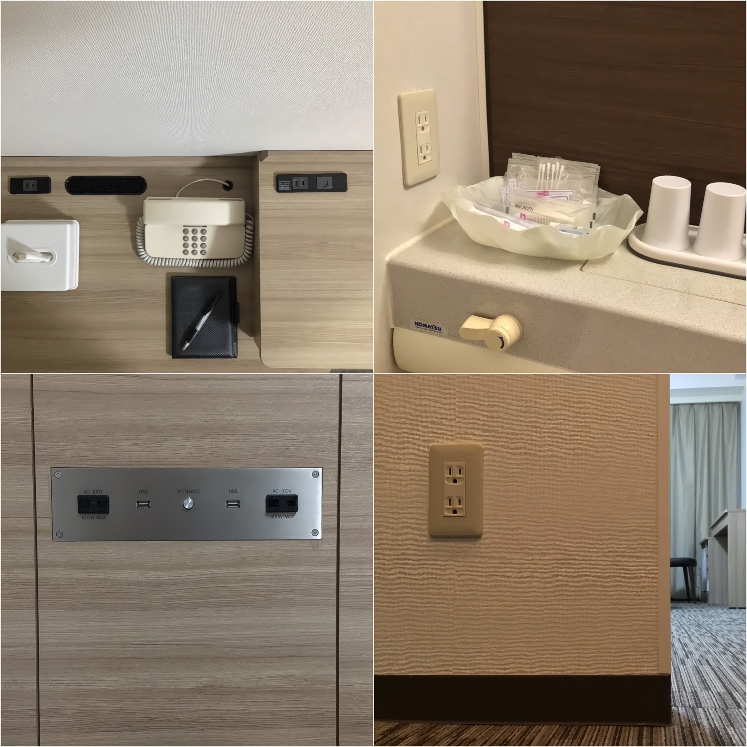 Many outlets in the room
