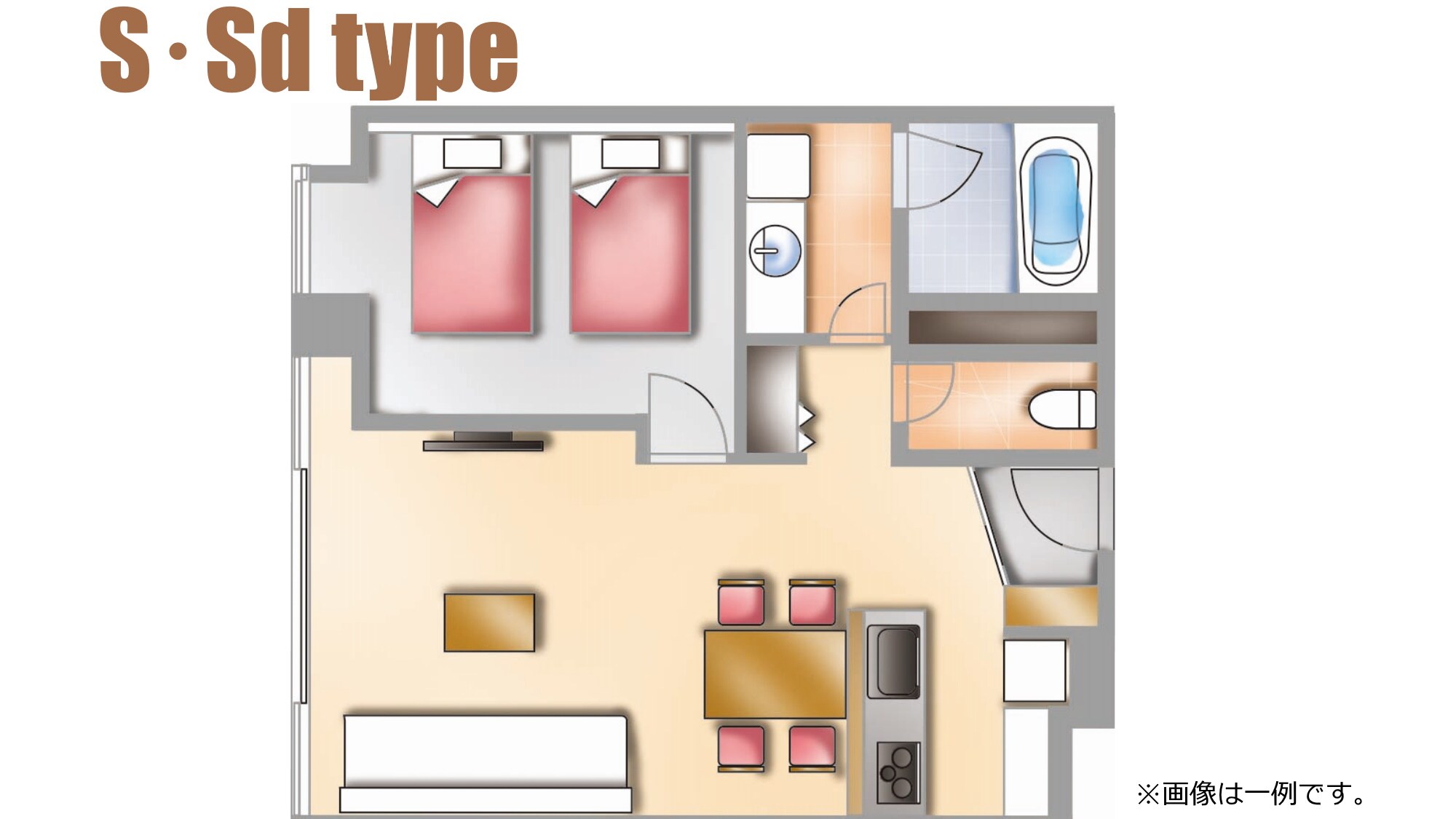 Standard room floor plan *The photo is an example.