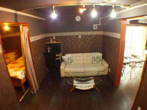 Family room with 3 single beds and a sofa bed