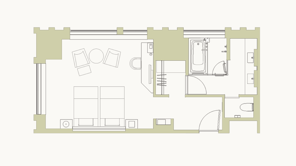 Club Premier Corner Twin - Floorplan