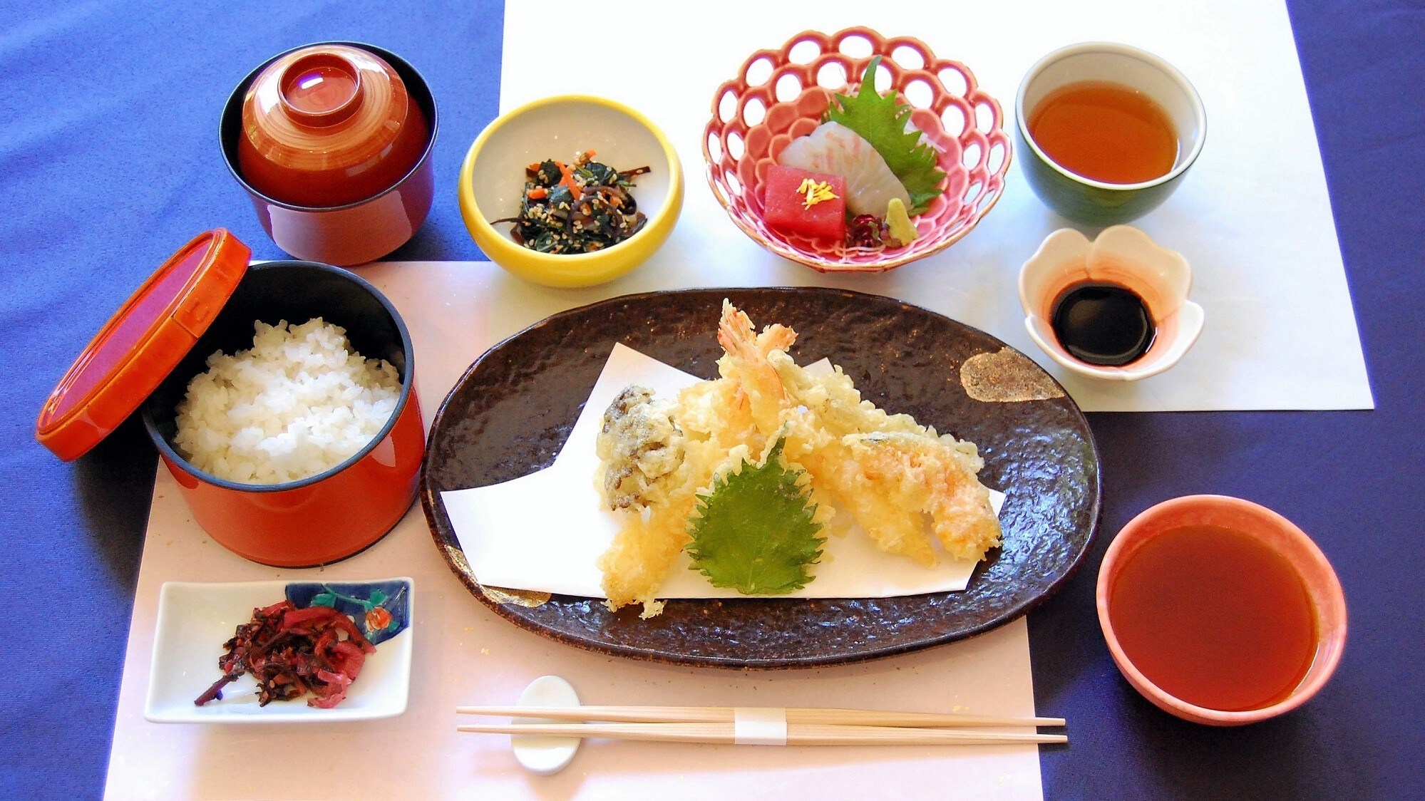 [Dinner] Delicious, freshly fried and crispy ♪ "Tempura Gozen" (image)