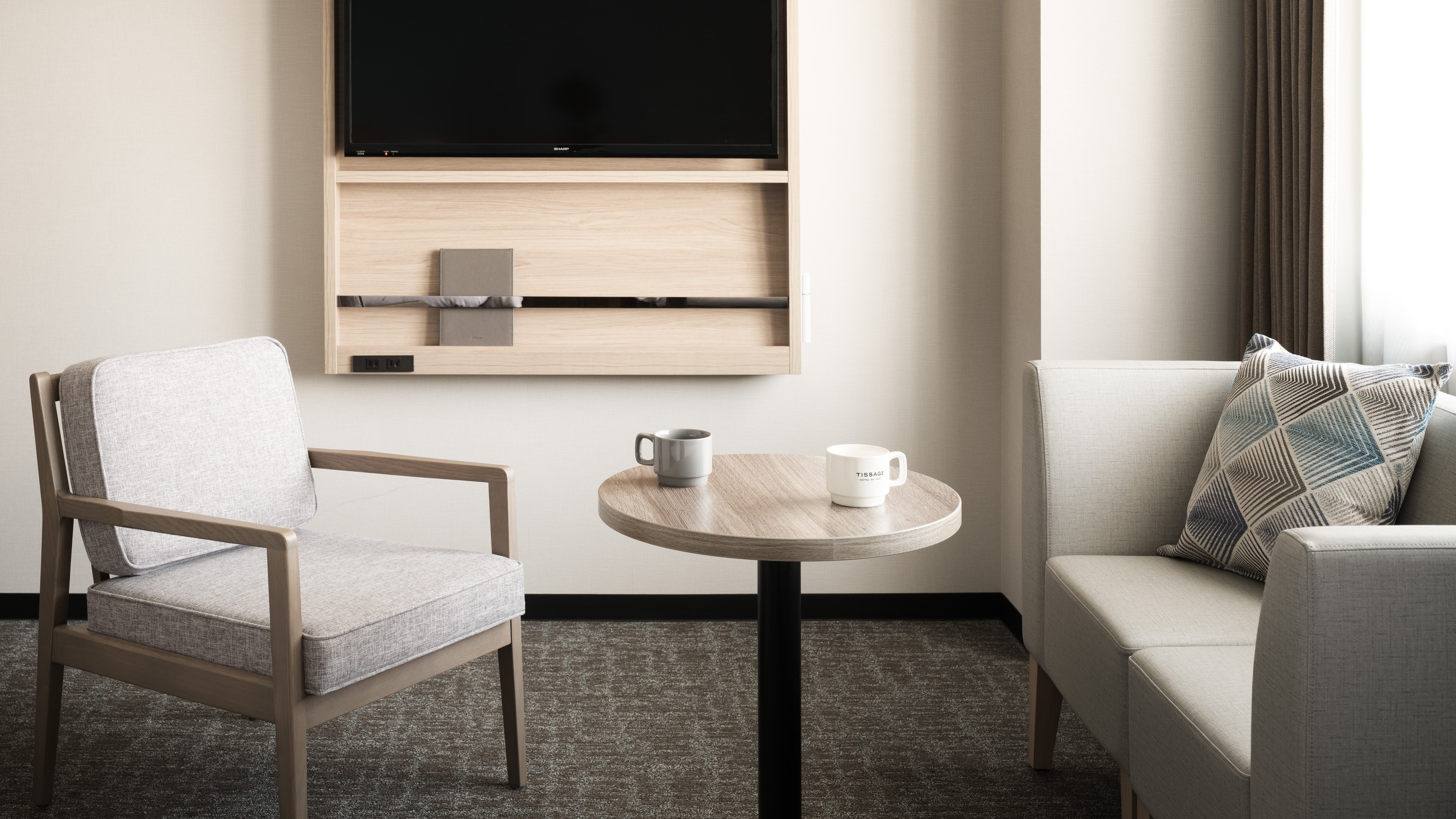 Contemporary design and furniture in muted tones