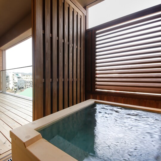 [Special floor bath] Japanese-Western style room A with private open-air bath terrace (example)