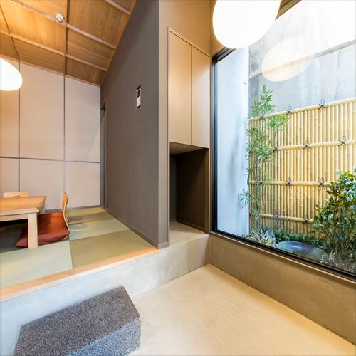 Inside the building