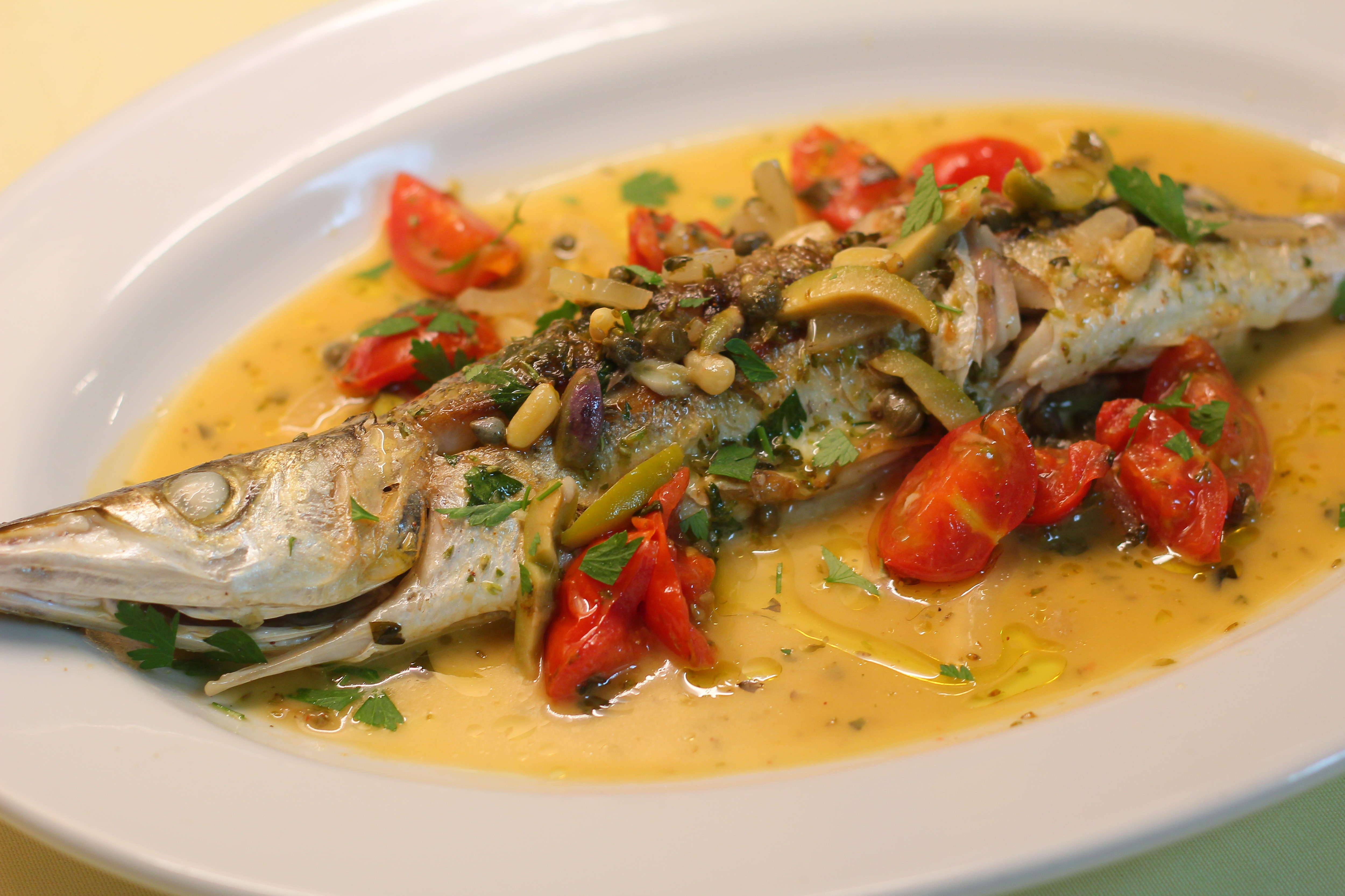Dinner: An example of a fish dish: Matarota