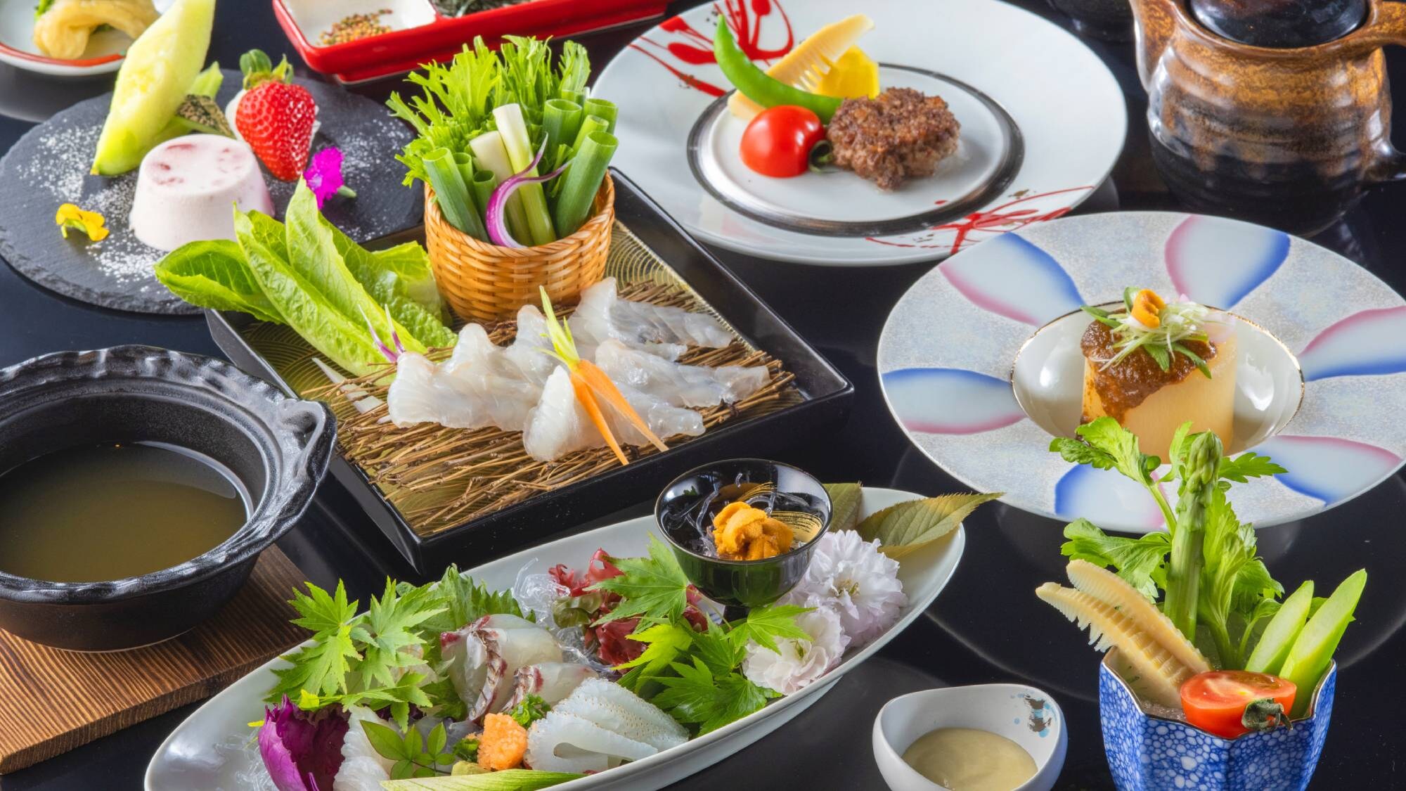 [Shima Zanmai Kaiseki] Kaiseki course incorporating ingredients from Iki