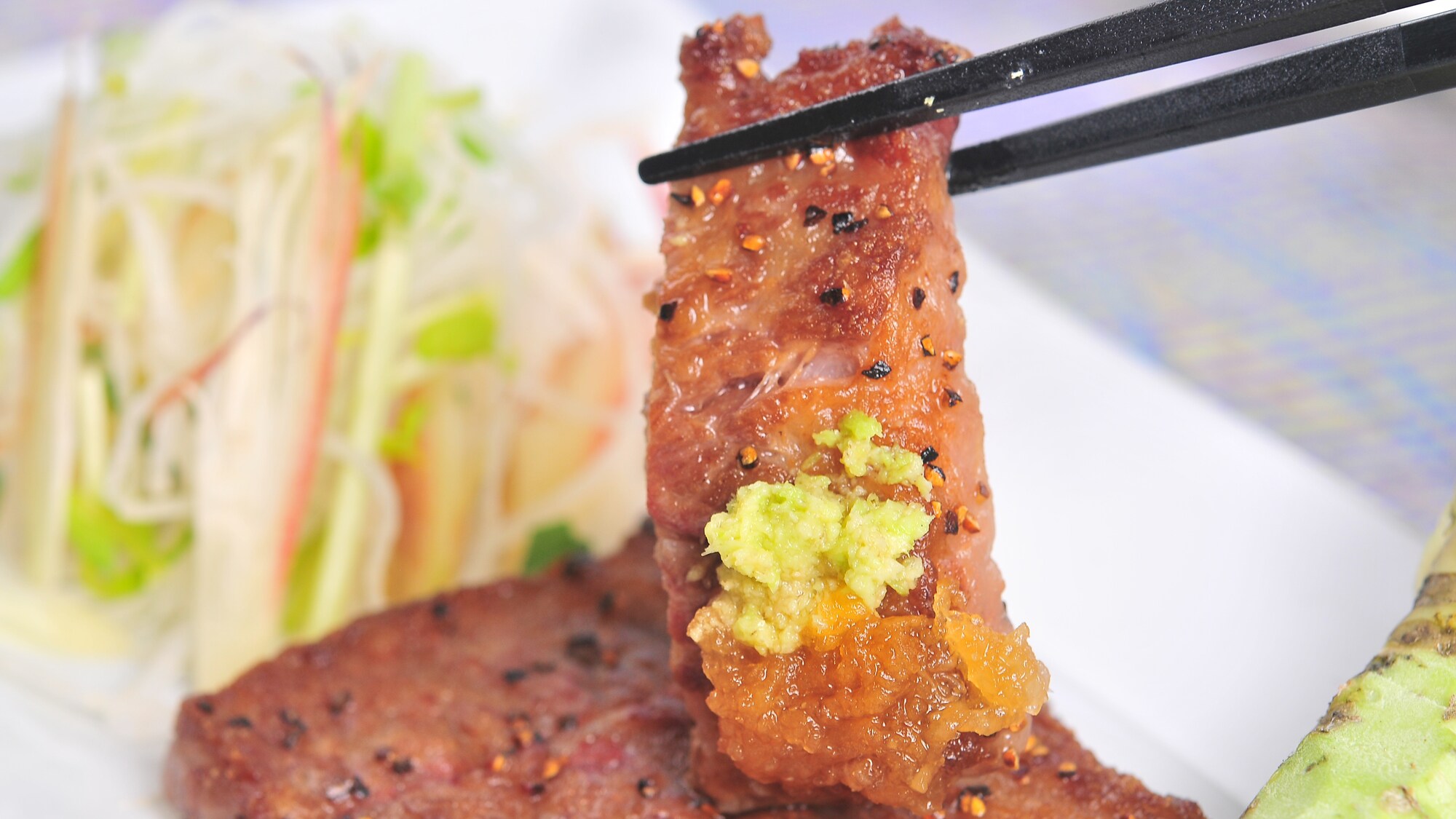 Dinner example: Japanese-style steak made with domestic Wagyu beef