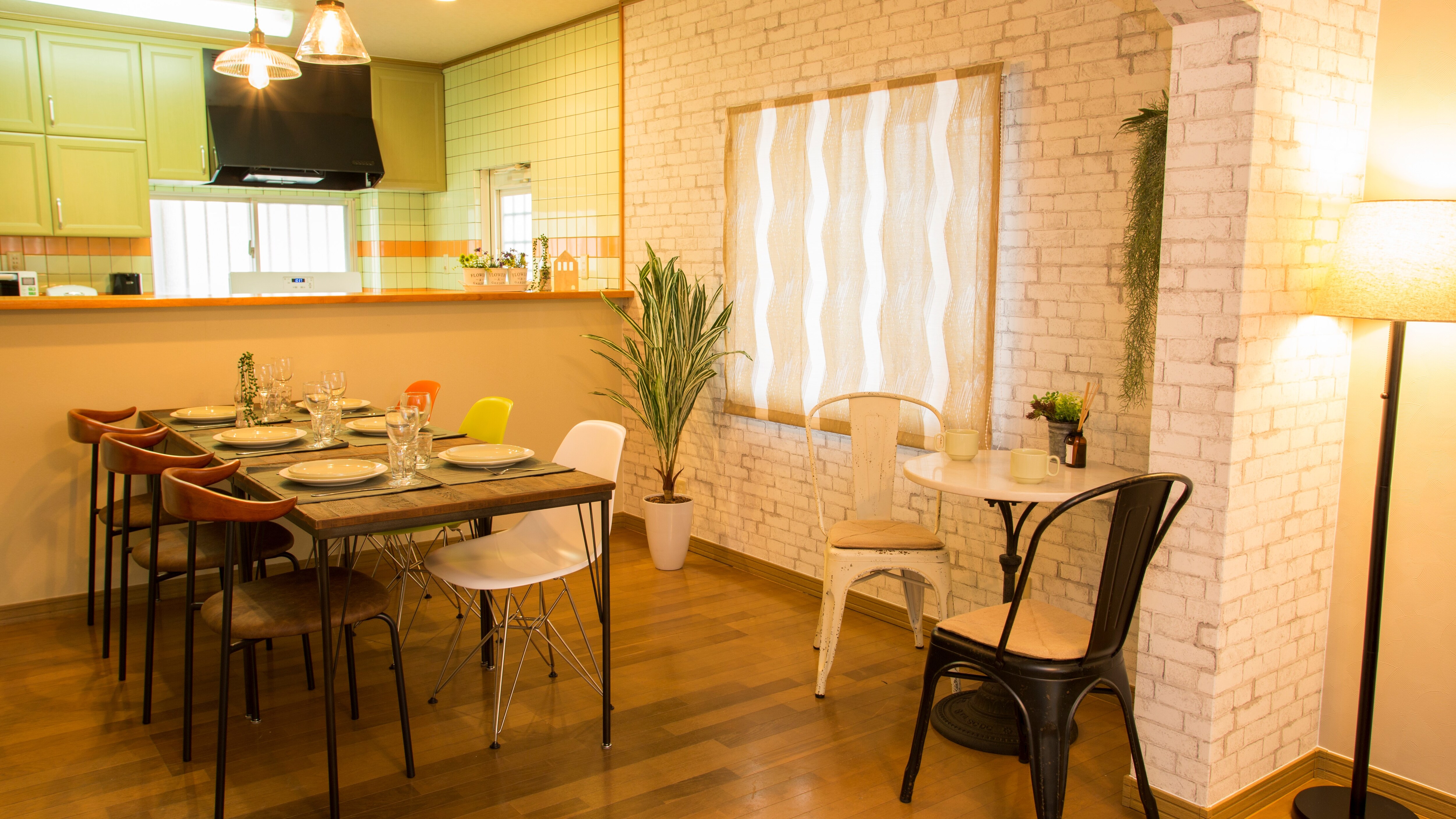 Dining room and kitchen