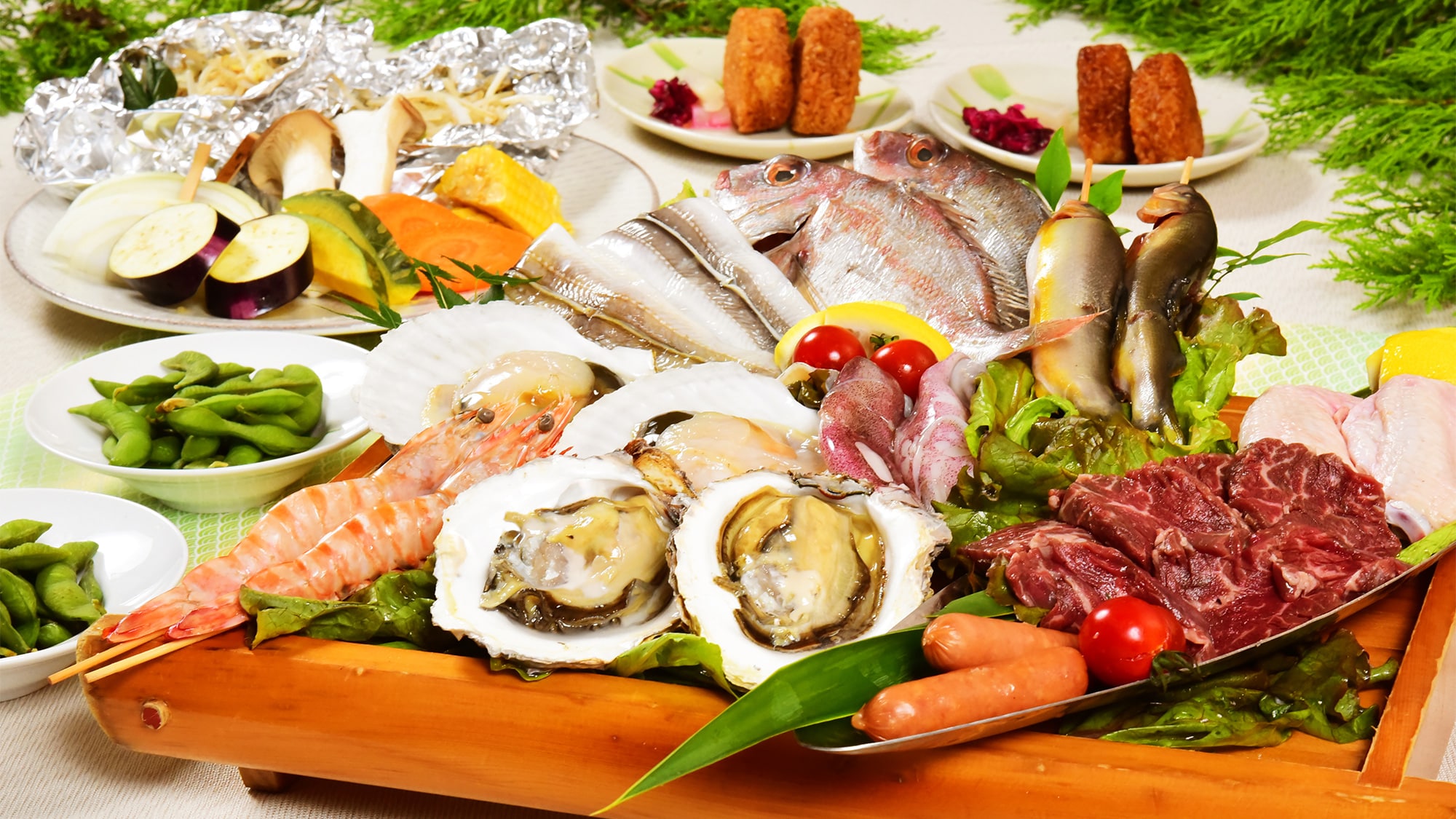 Enjoy a mountain and sea BBQ on the "breathtaking view terrace" overlooking the Seto Inland Sea.