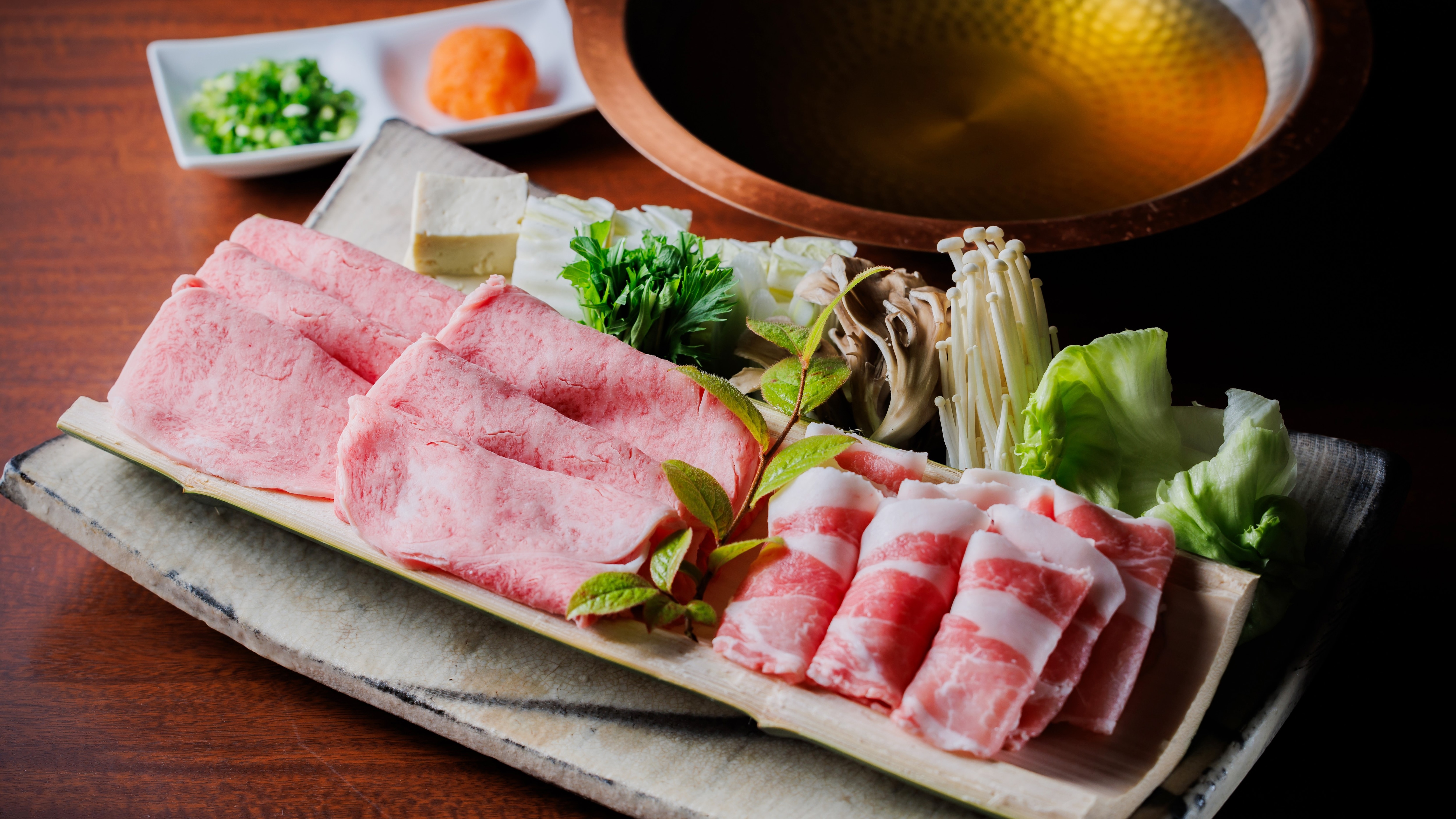 야마가타 소·요네자와 돼지 샤브샤브 회석