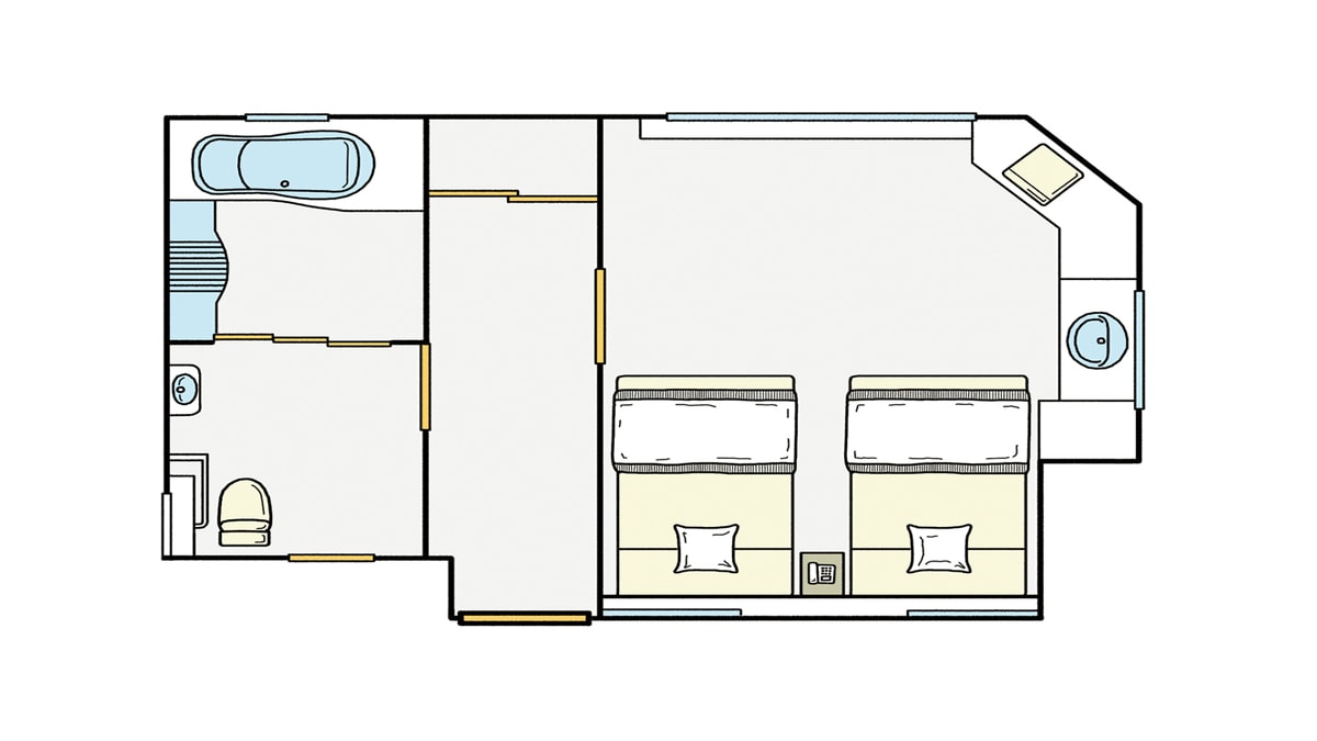 North Wing Superior Twin Barrier-Free: Room layout