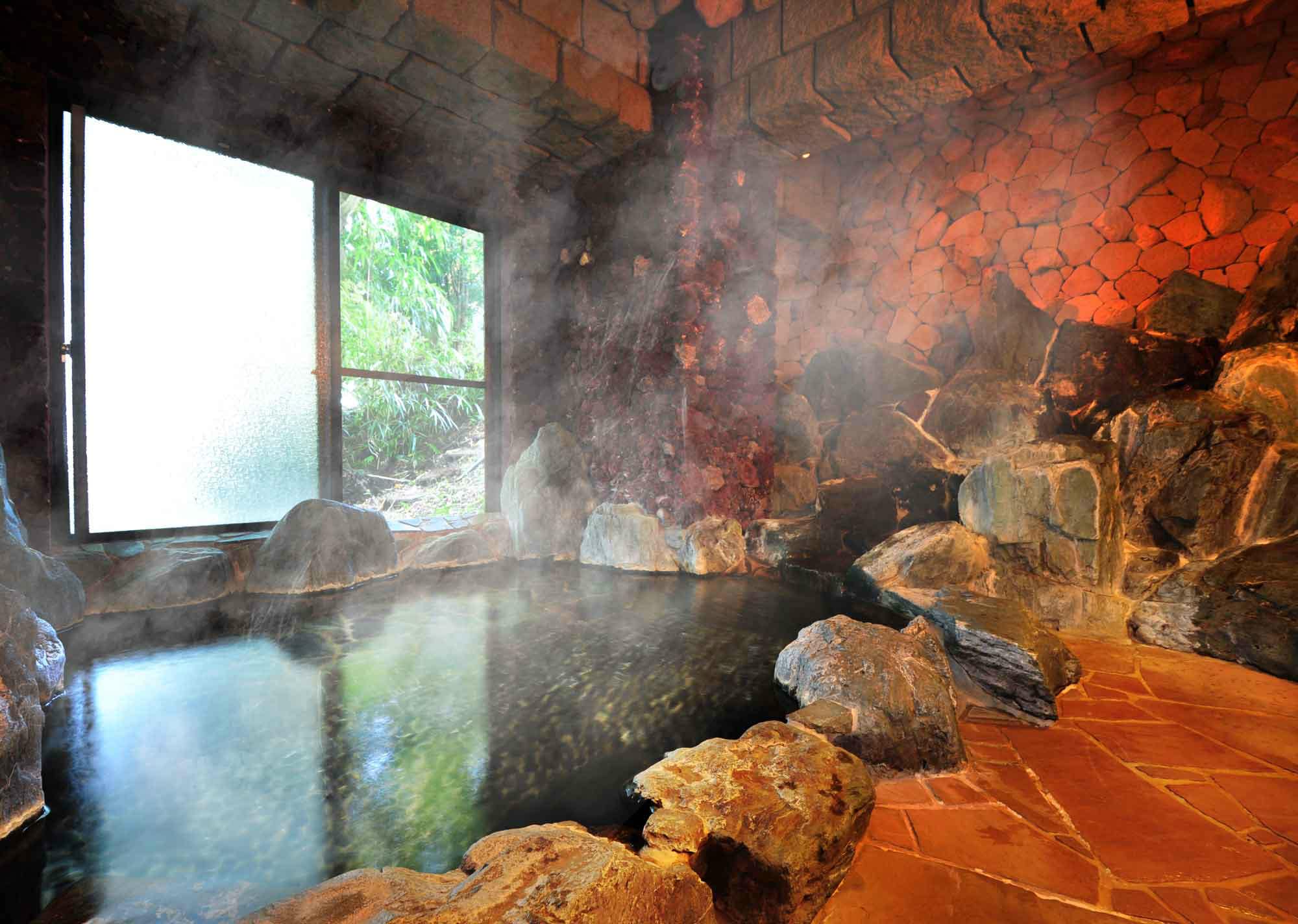 Natural hot spring indoor bath