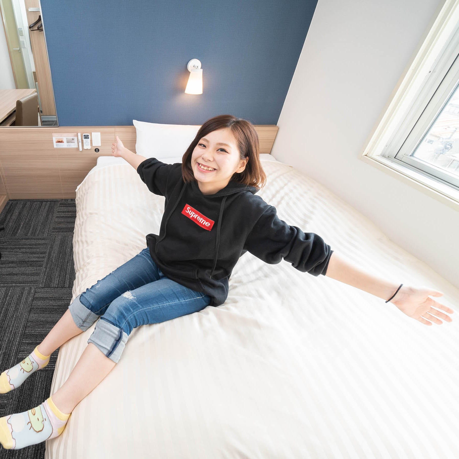 *전실<1500×2000>☆쾌면 폭 넓은 더블 침대 장비*