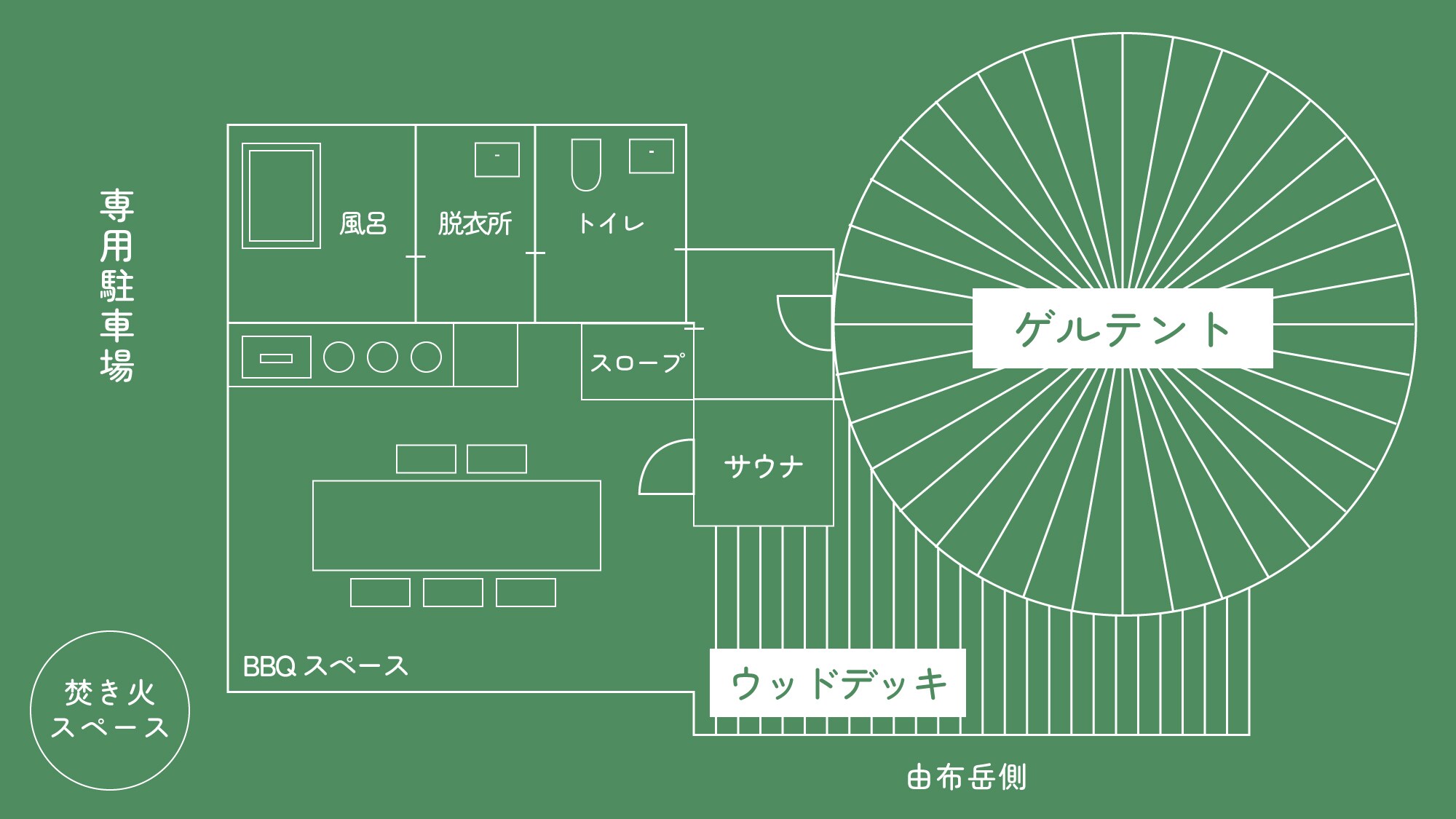 带私人桑拿的蒙古包帐篷平面图
