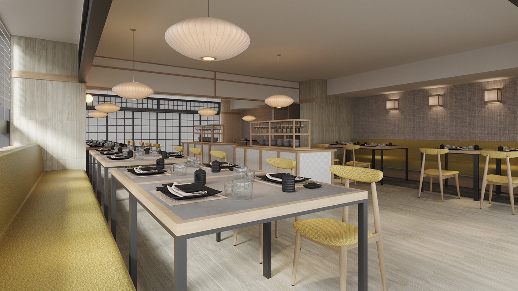 [Kobushi Private Bath Inn] [Restaurant] Chairs and tables make dining comfortable. (From April 24th)