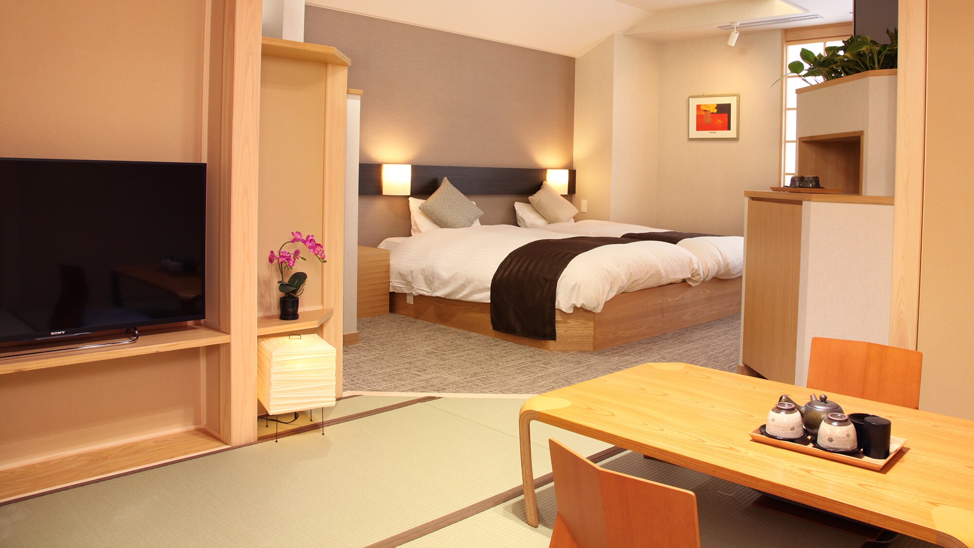 [Kamar tamu khusus tipe Jepang] Tempat tidur kembar & ruang tatami