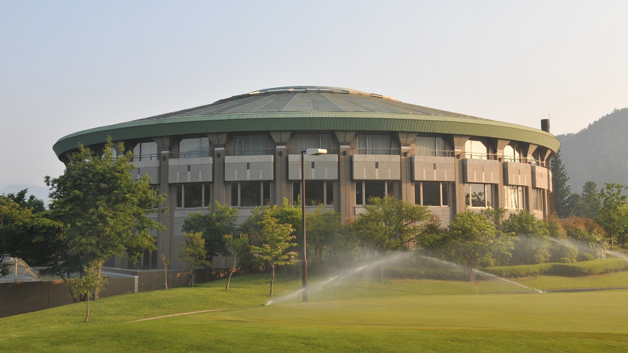 The hotel is located within the golf course clubhouse.