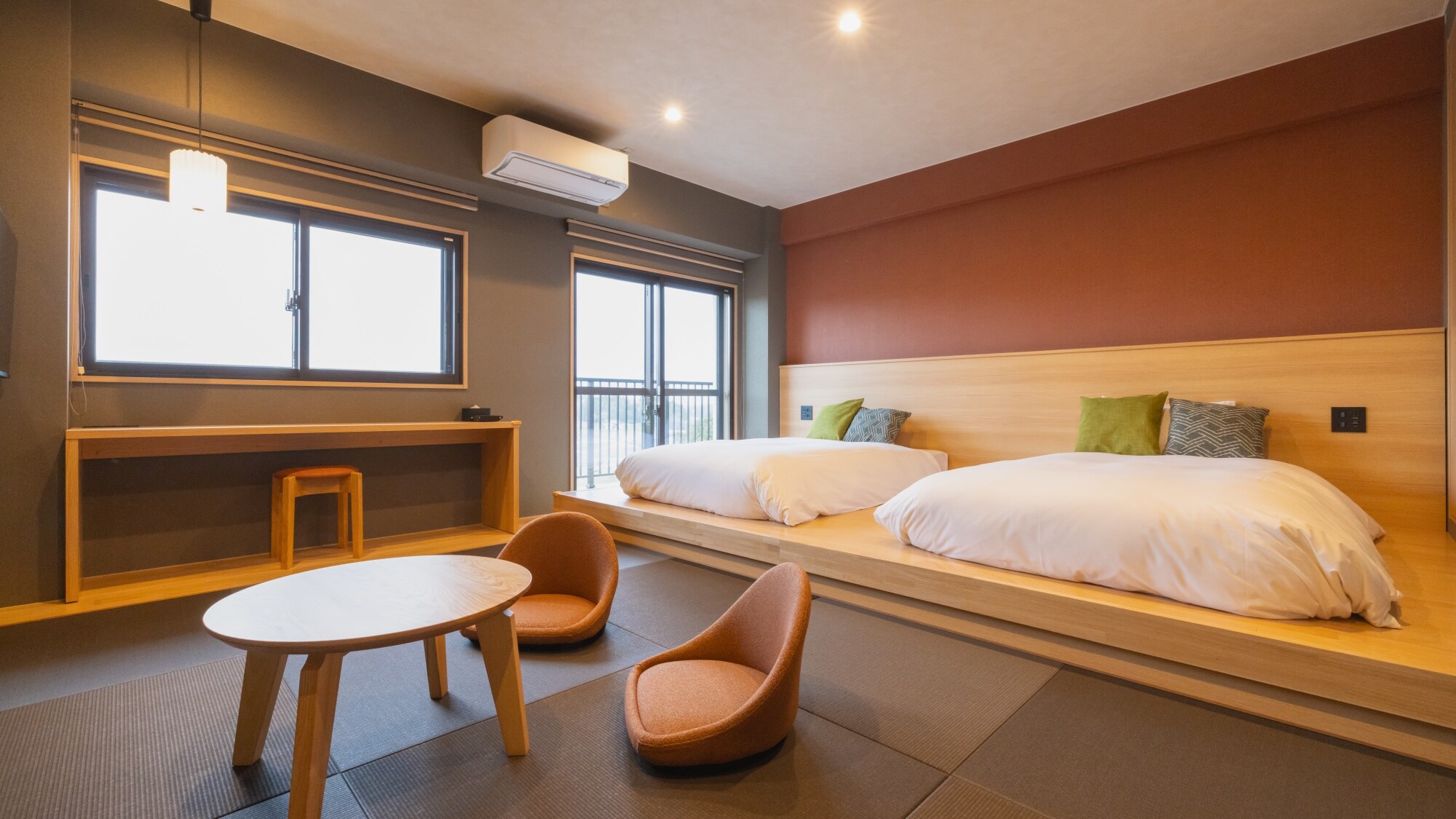 [Modern Twin] A room that combines the comfort of Western style with the calming atmosphere of Japanese style.