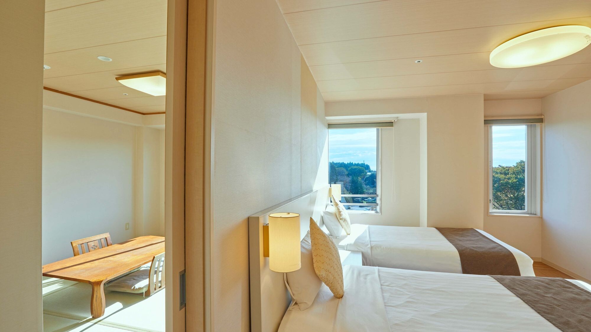 【附露天浴池日西合璧特别房】请在舒适的空间内放松身心。