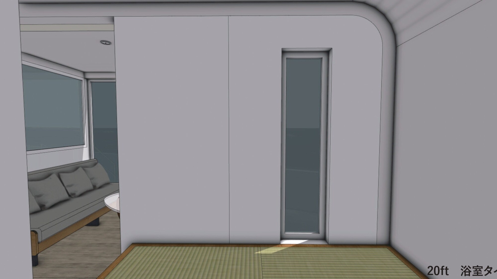 Ocean view | Trailer N03 / Simmons single x 2 *Perspective image