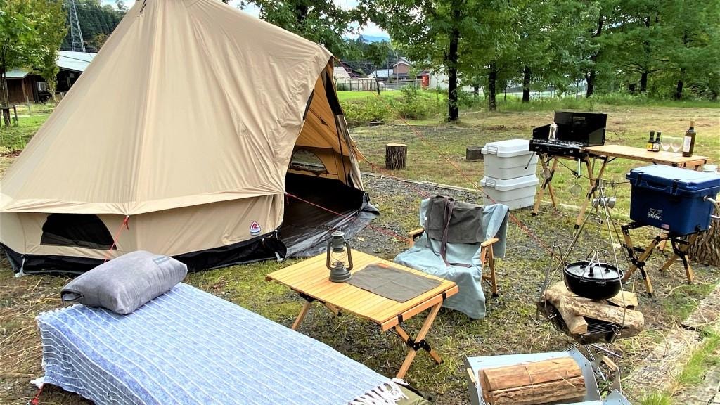 [Campsite] Let's all have fun under the blue sky♪ *The setup is for illustration purposes only.