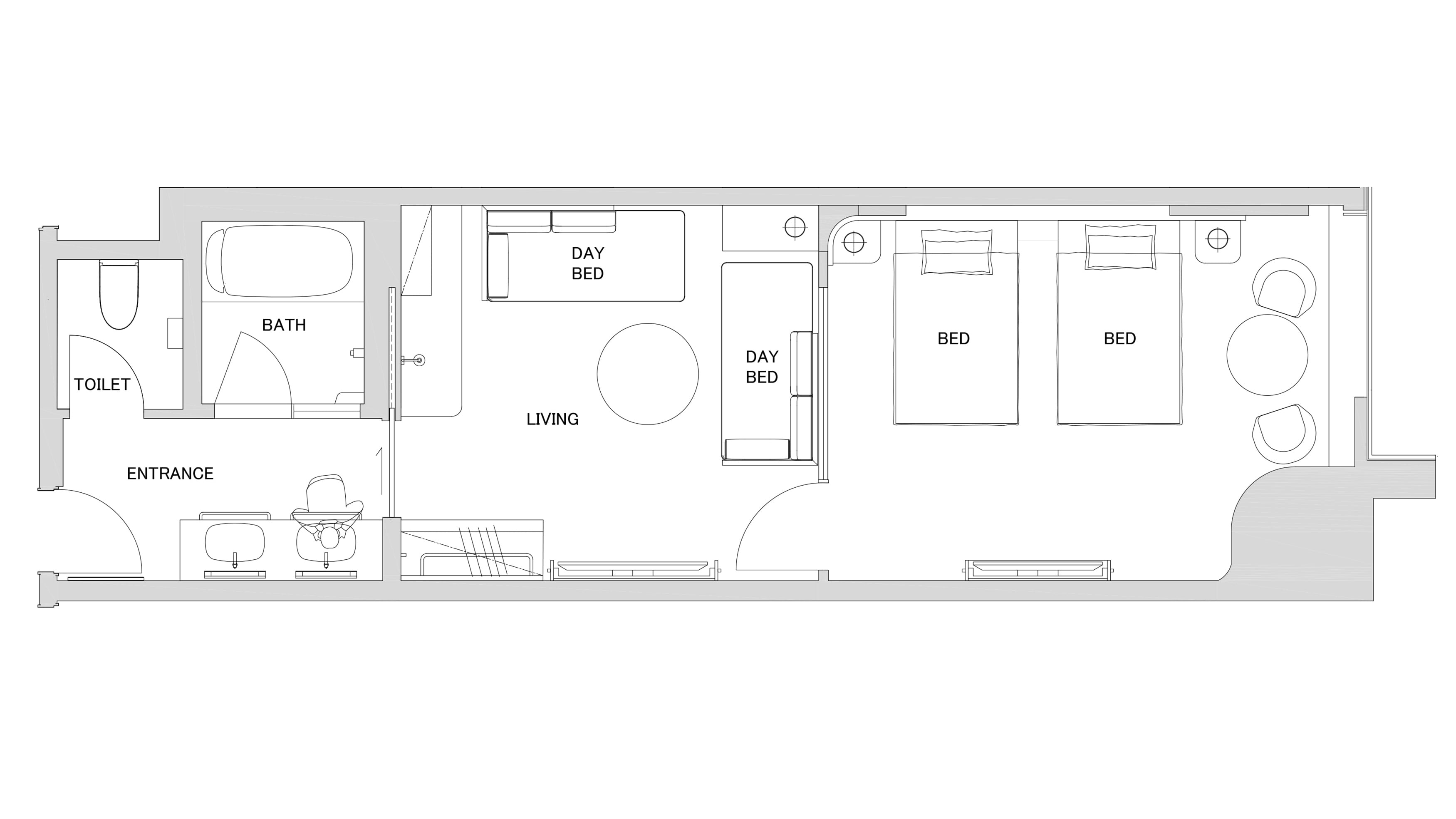 Junior Suite Type-B Floor plan (Image is for illustrative purposes only)