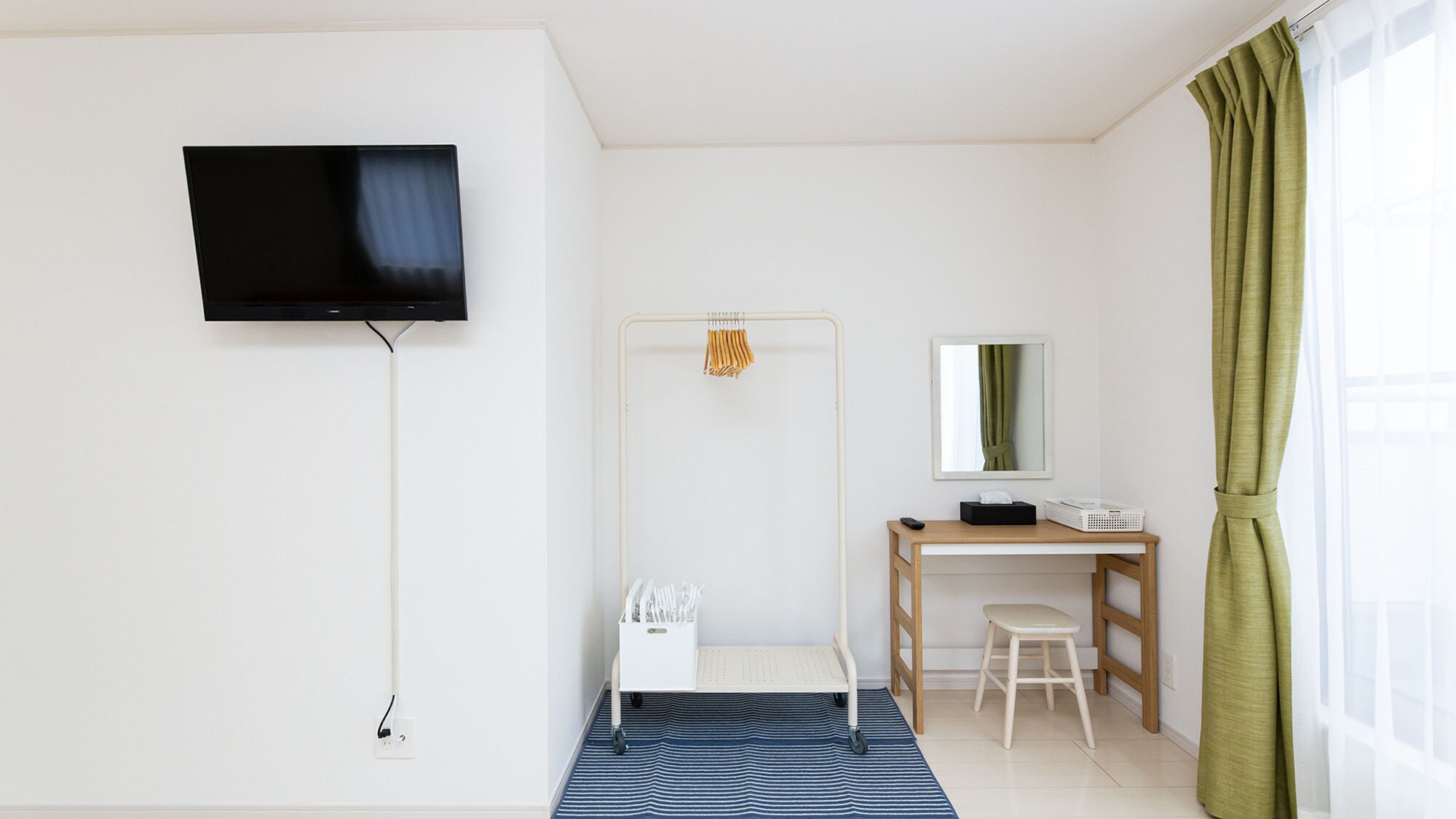 [Building A, bedroom] There is enough storage space for multiple nights or for up to 5 people.