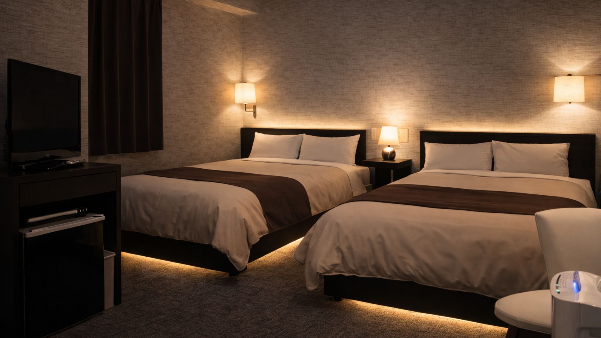 A spacious twin room