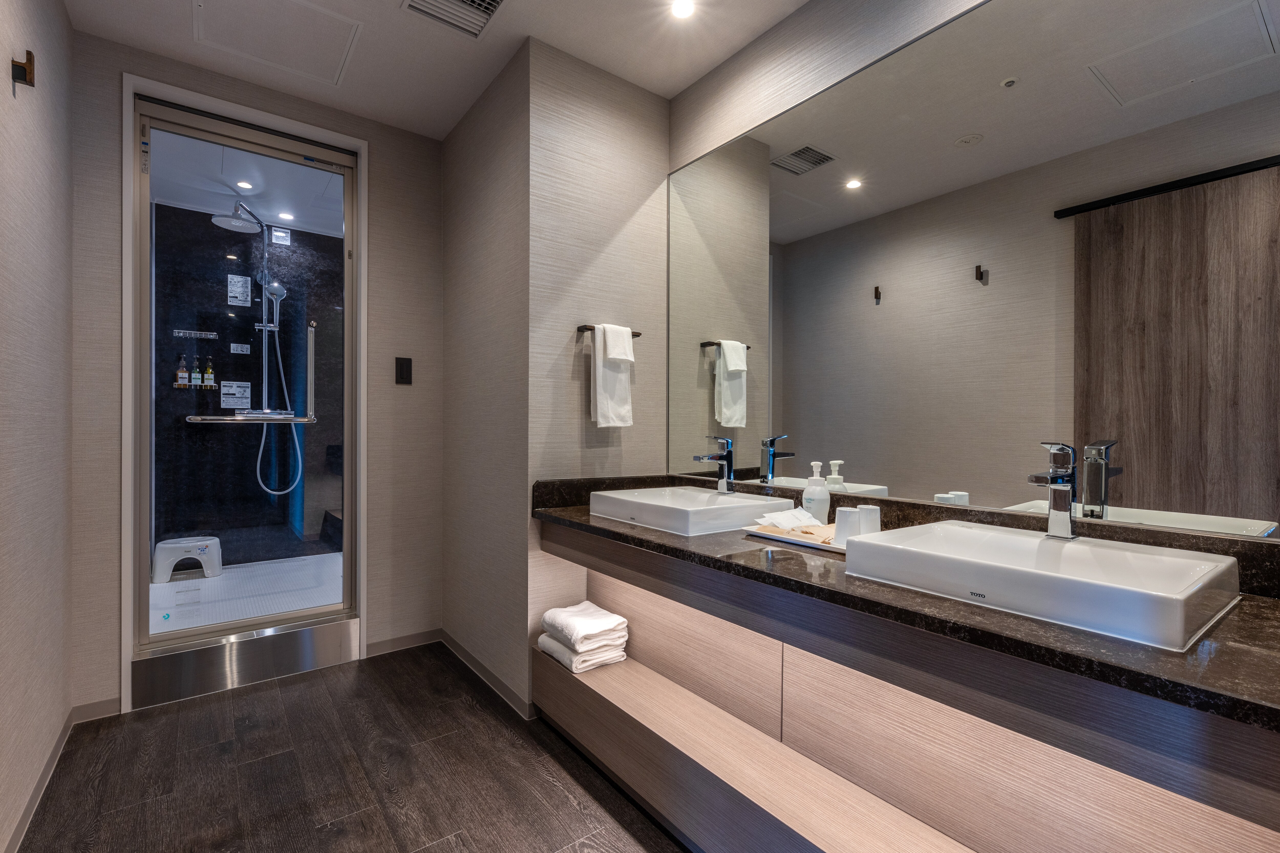 This is a picture of the bathroom in the junior suite.