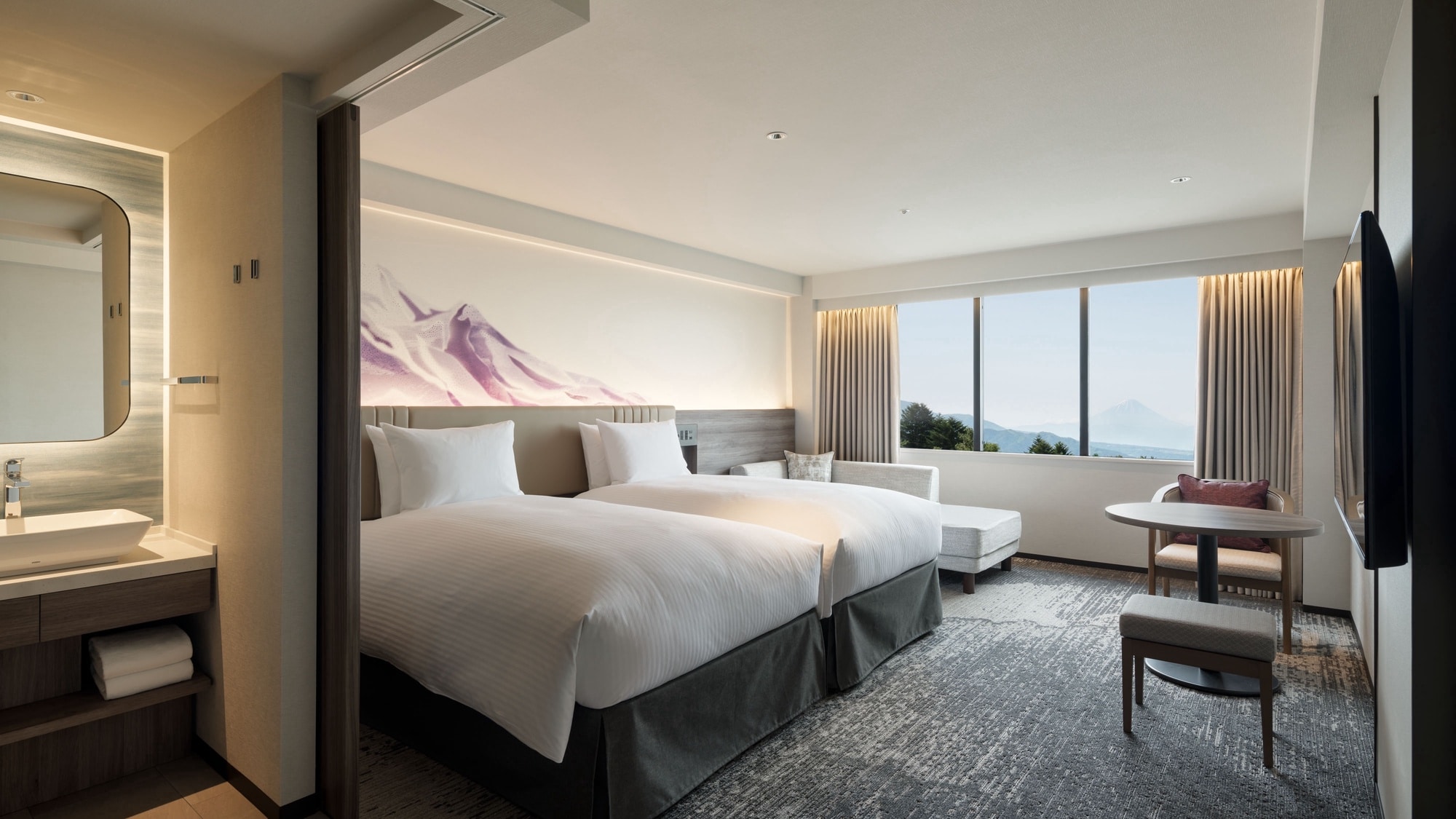 [Superior Twin/TRA] Kamar premium modern yang direnovasi pada tahun 2024. Kamar yang sempurna untuk keluarga Anda.