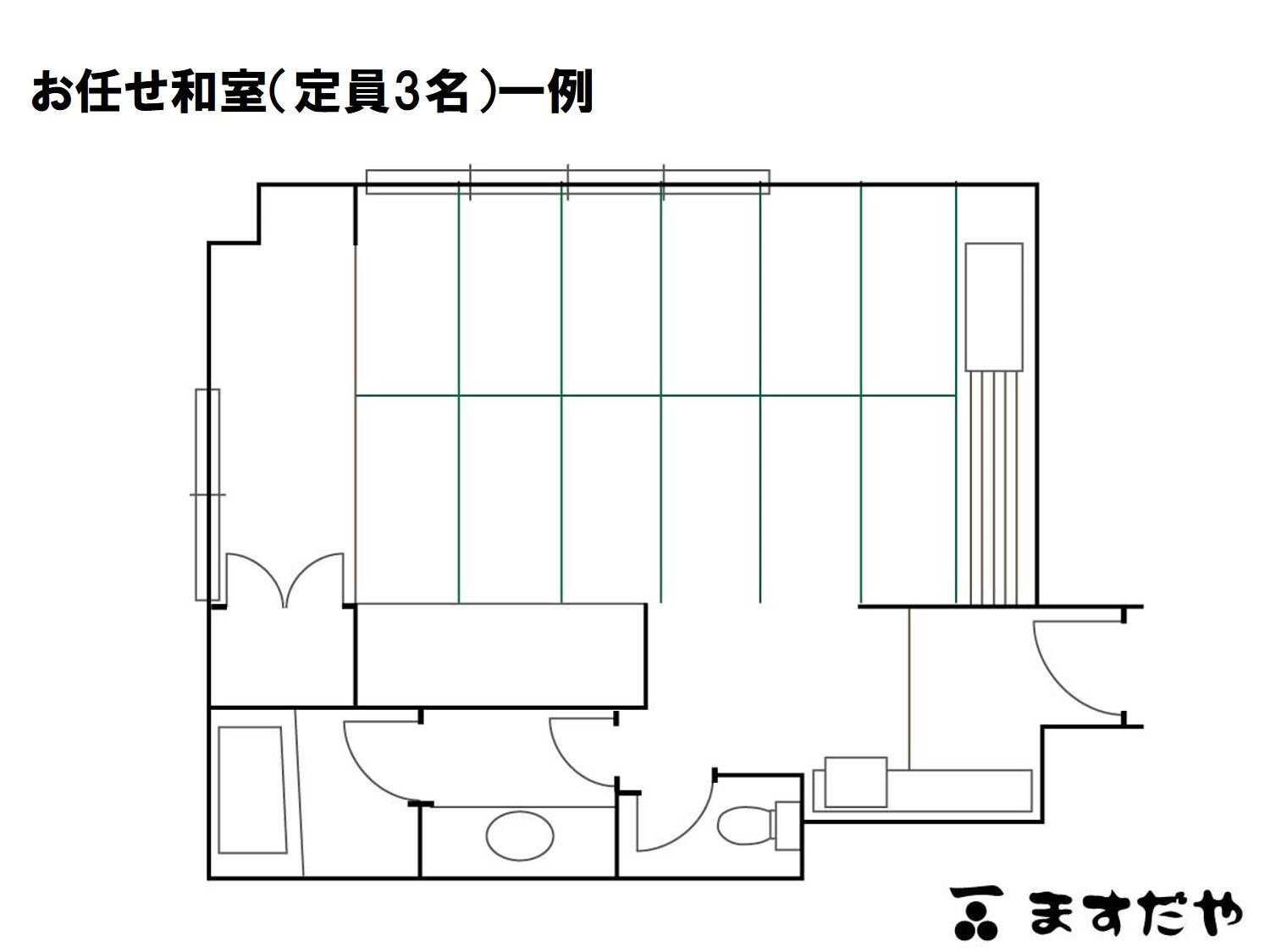 Illustration of the Japanese-style room (maximum 3 people)