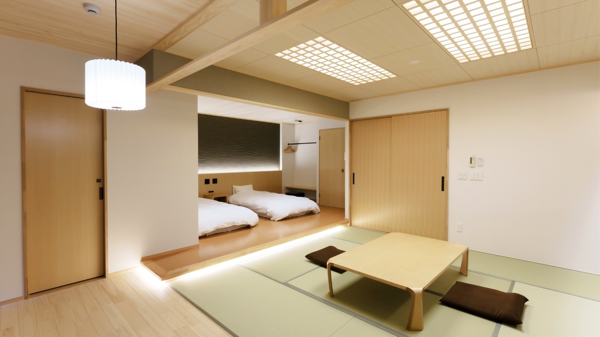 Japanese-Western room with open-air bath (Japanese-style room 6 tatami mats and twin bedroom) open-air bath B