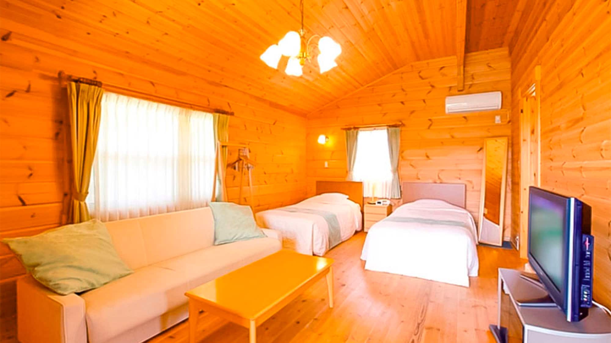 ・Log houses/pet-friendly types available
