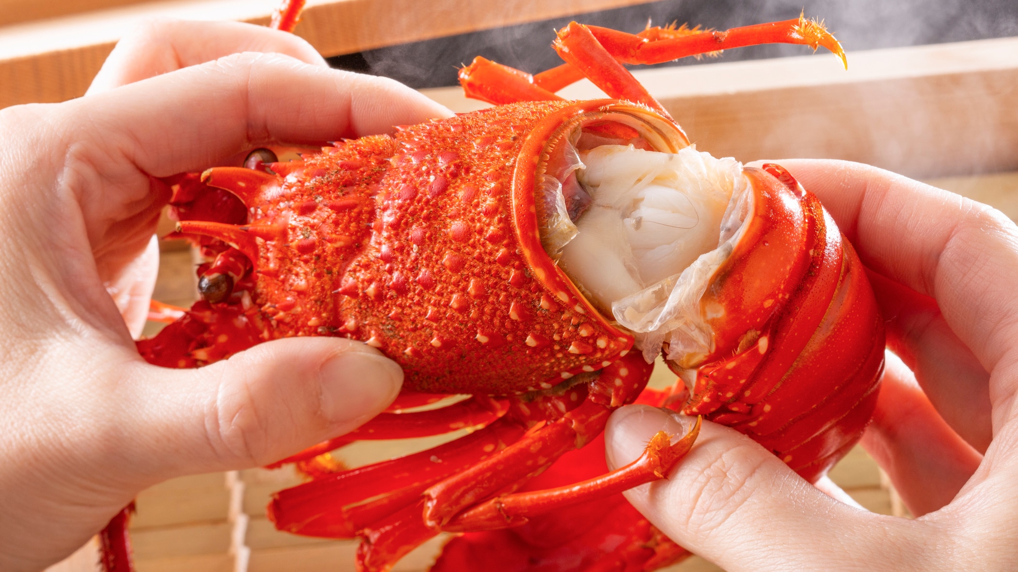 Steamed spiny lobster