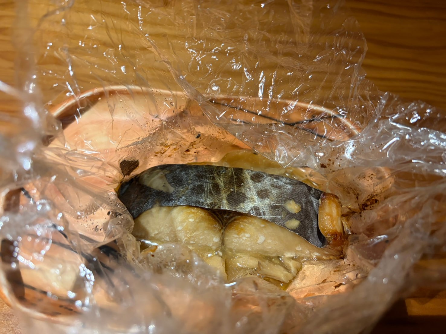 Spanish mackerel baked in film