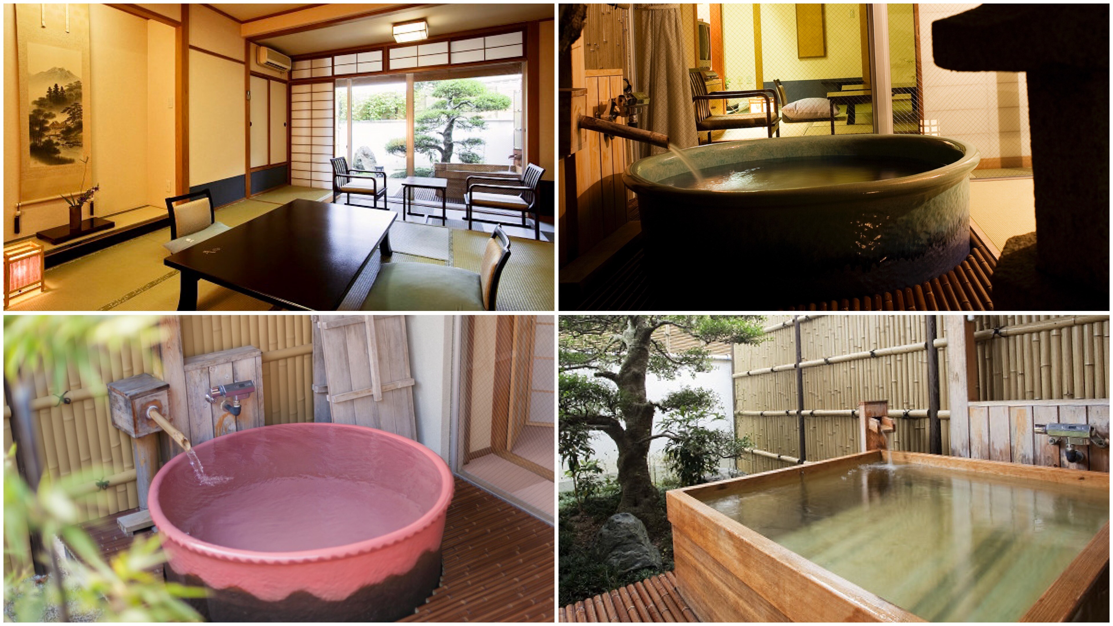 Guest rooms with open-air baths
