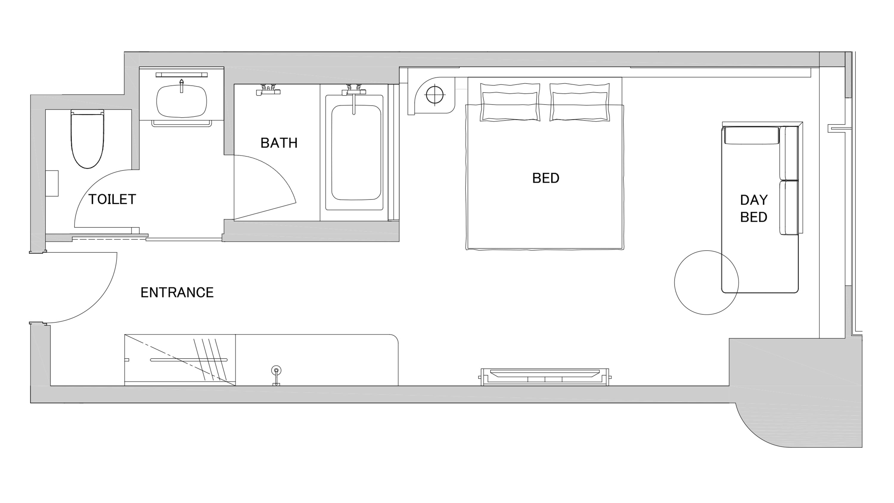 Luxury Double Room Floorplan (Image is for illustrative purposes only)