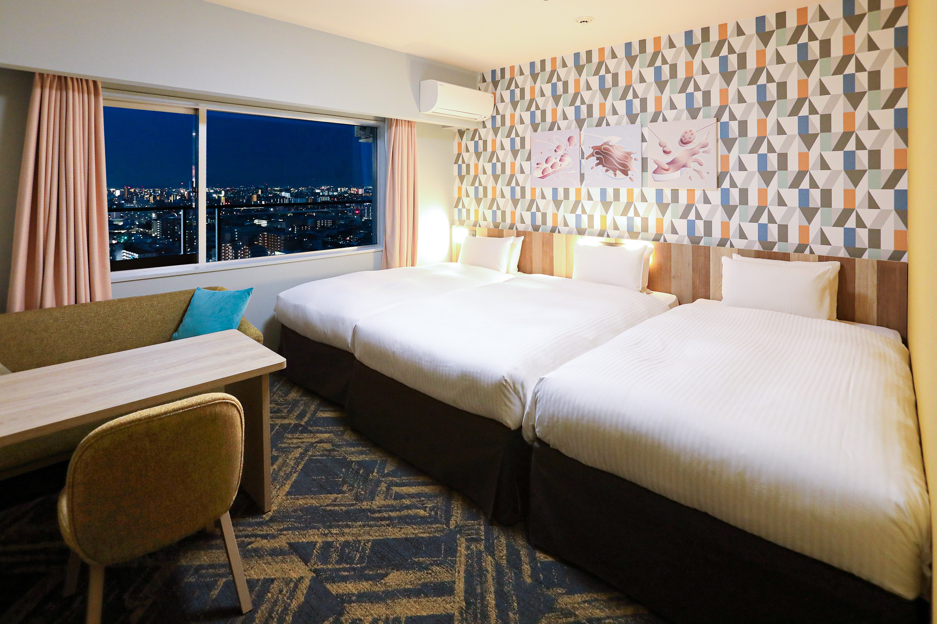 Night view from the Deluxe Twin