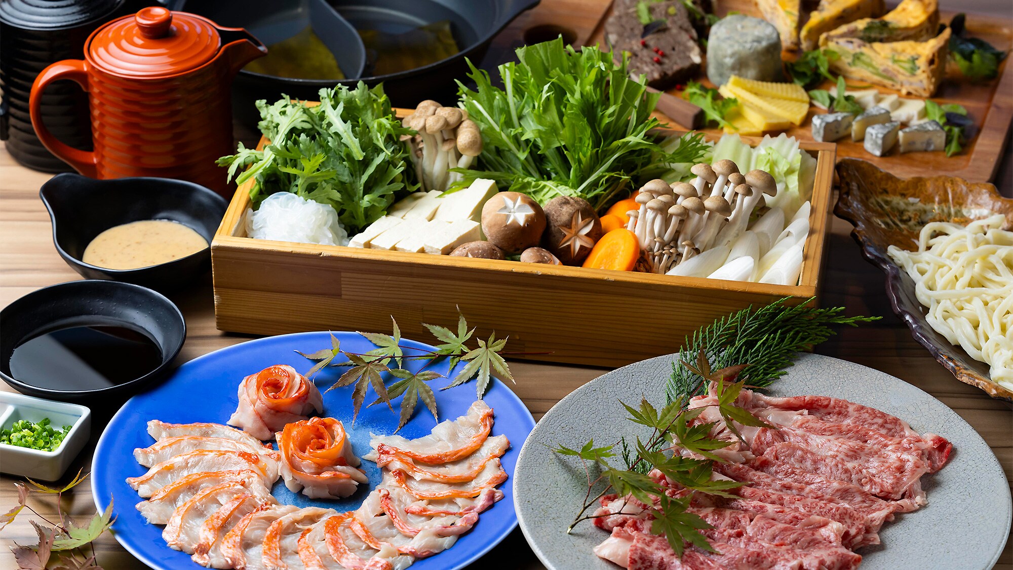 鯛魚和國產牛肉涮鍋
