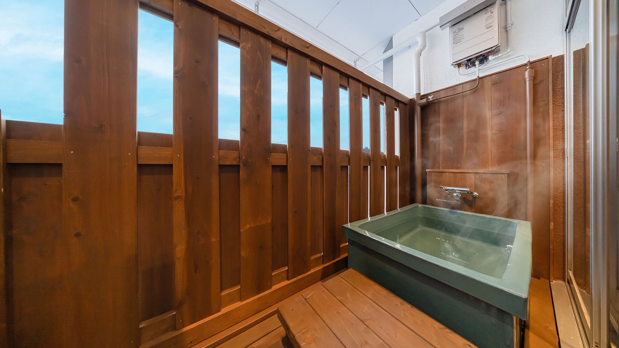 Standard Japanese-style room with open-air bath (city/night view) *An example of an open-air bath in a guest room