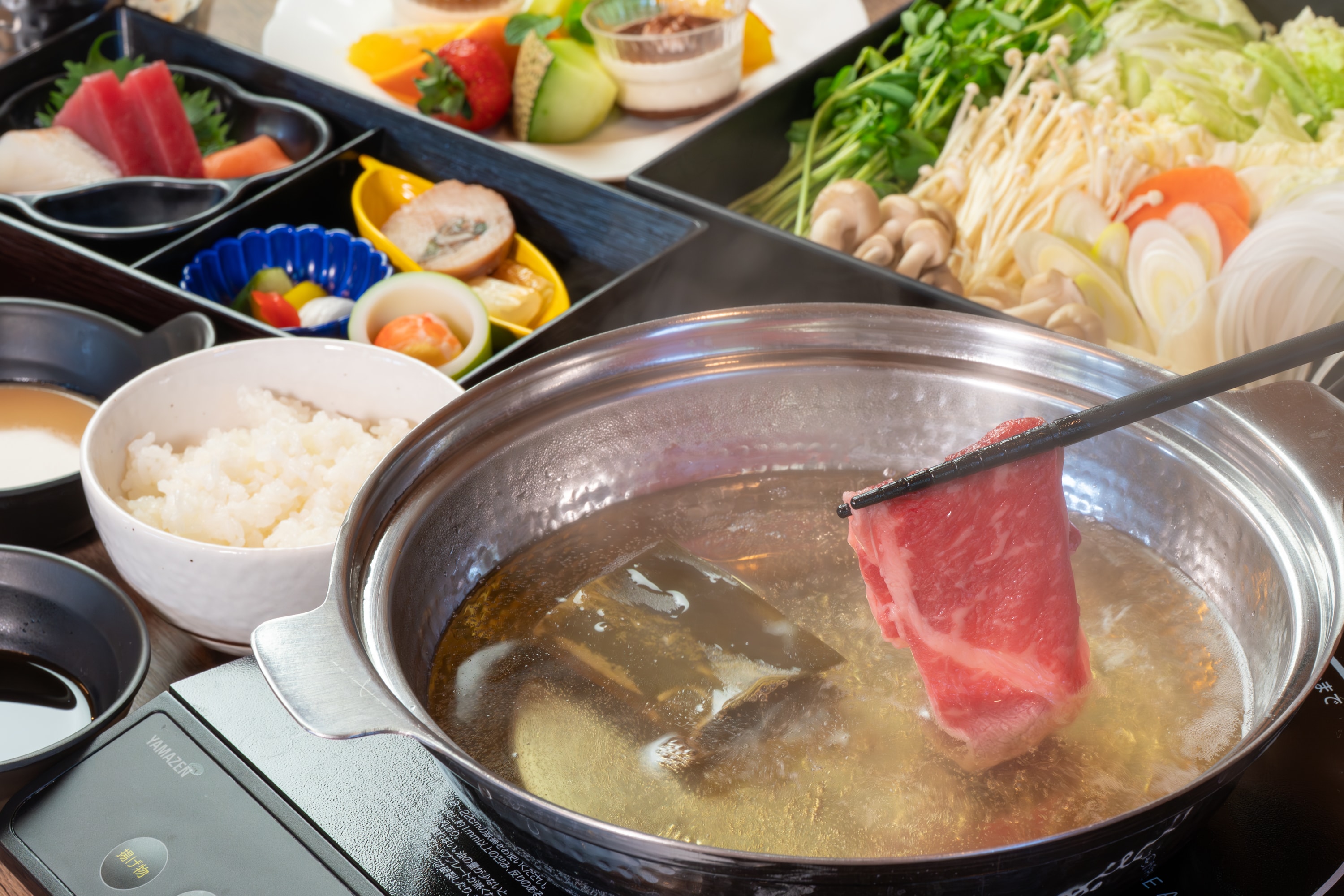 【후쿠시마 소 샤브샤브】 소재 본래의 맛을 심플하게 즐길 수 있습니다.