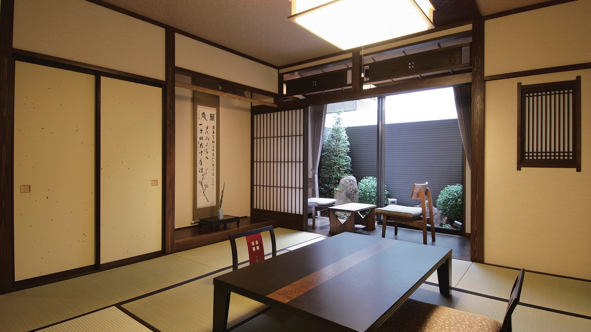 New Building Yubokuan [Folk art style] Guest room with semi-open-air cypress bath (example of guest room)