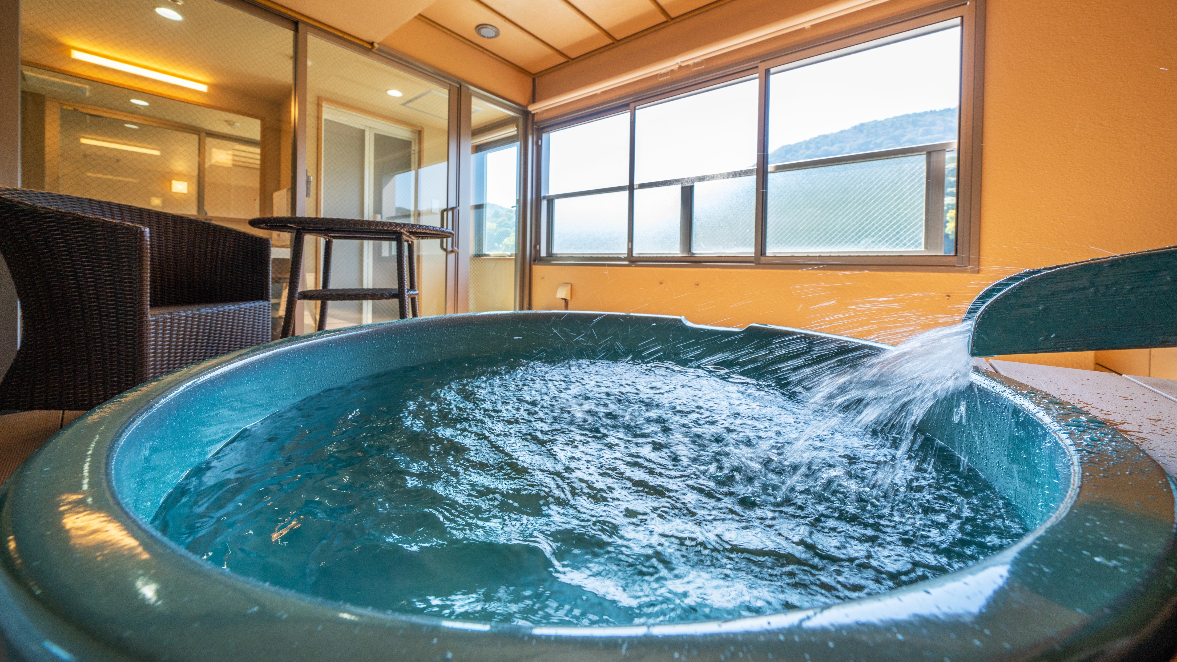 Open-air bath with terrace Sansuikan 4th floor renovated guest room with open-air bath