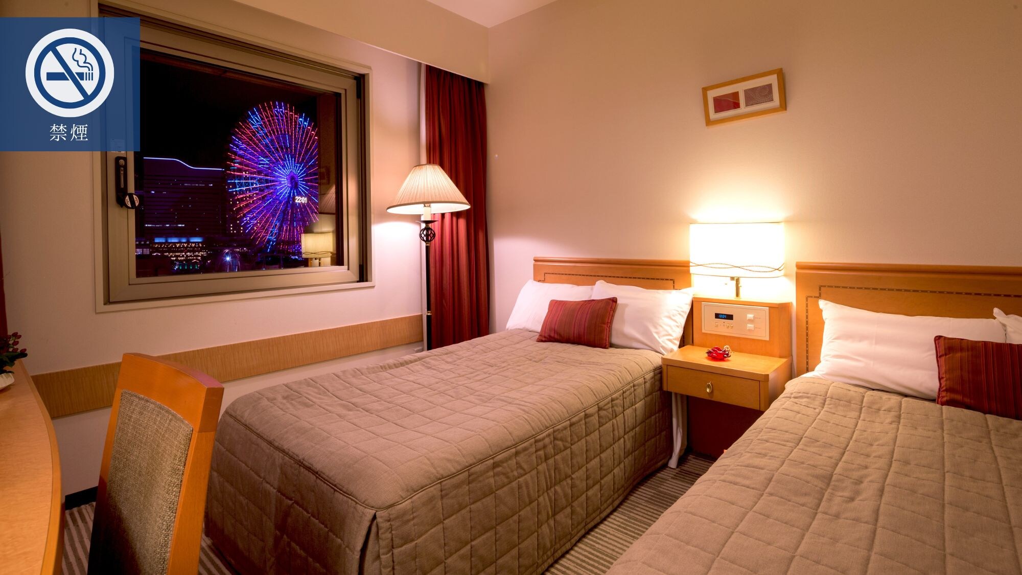 [Compact Twin: Non-smoking] (No view specified) Semi-double bed x 1 + extra bed x 1